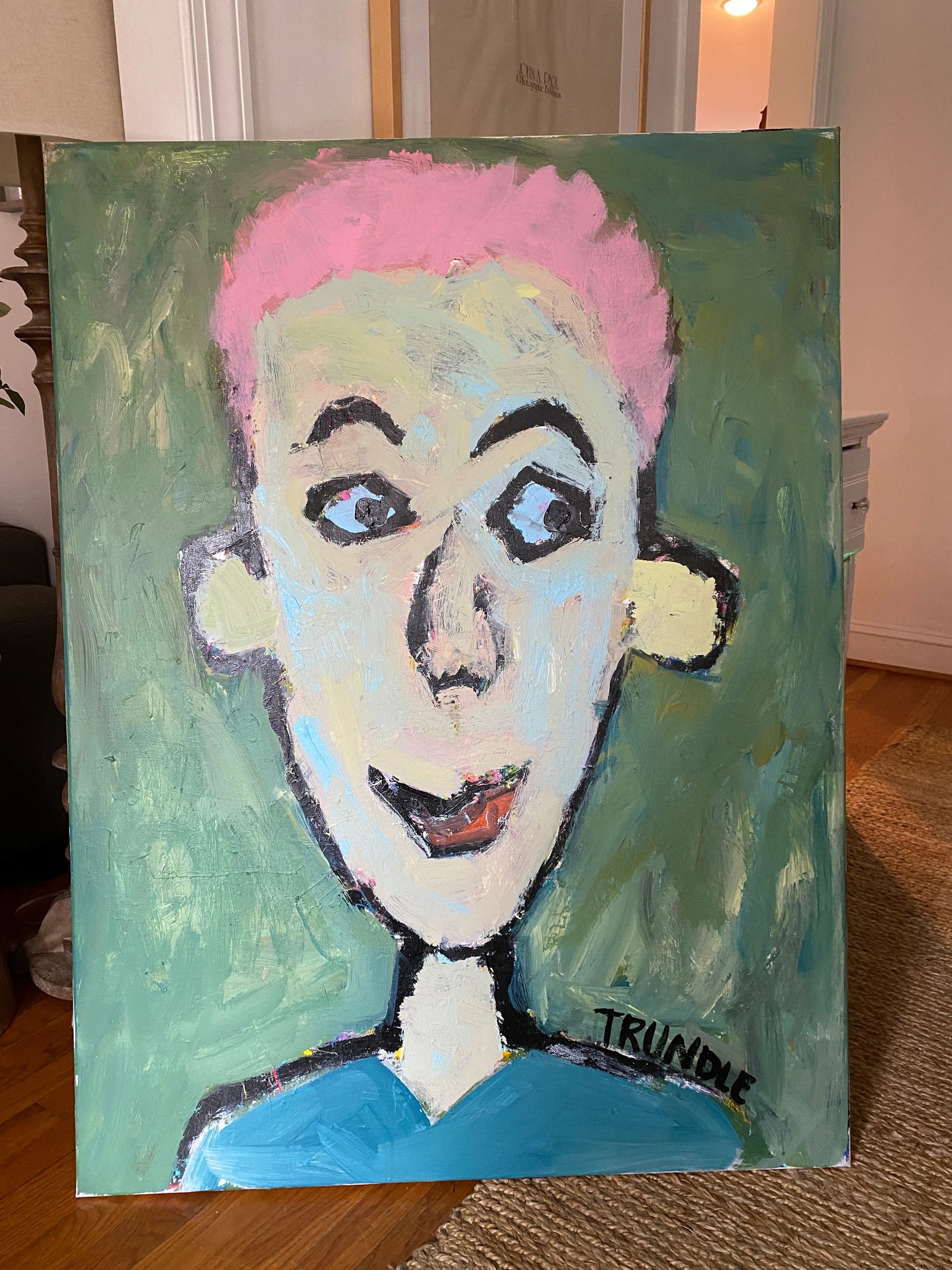 Sarah Trundle, Abstract Figure/ Portrait Painting, "Pinky" - 6
