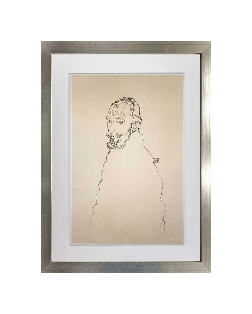 1960s Egon Schiele Signed Dated Lt. Ed. "Portrait Franze Hauer" Lithograph - 6