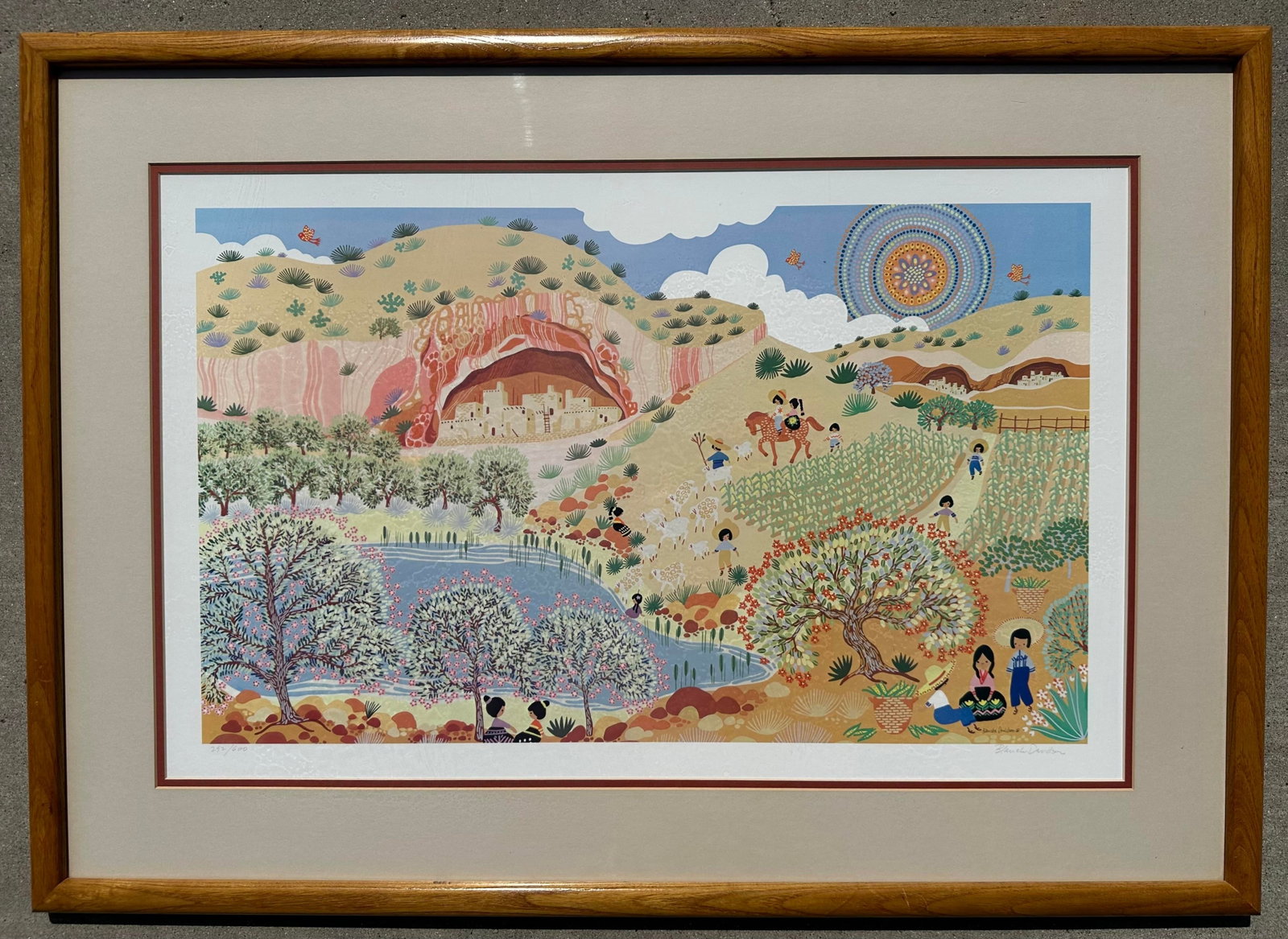 Folk Art Original Blanche Davidson Framed Signed Limited Edition Lithograph - 2