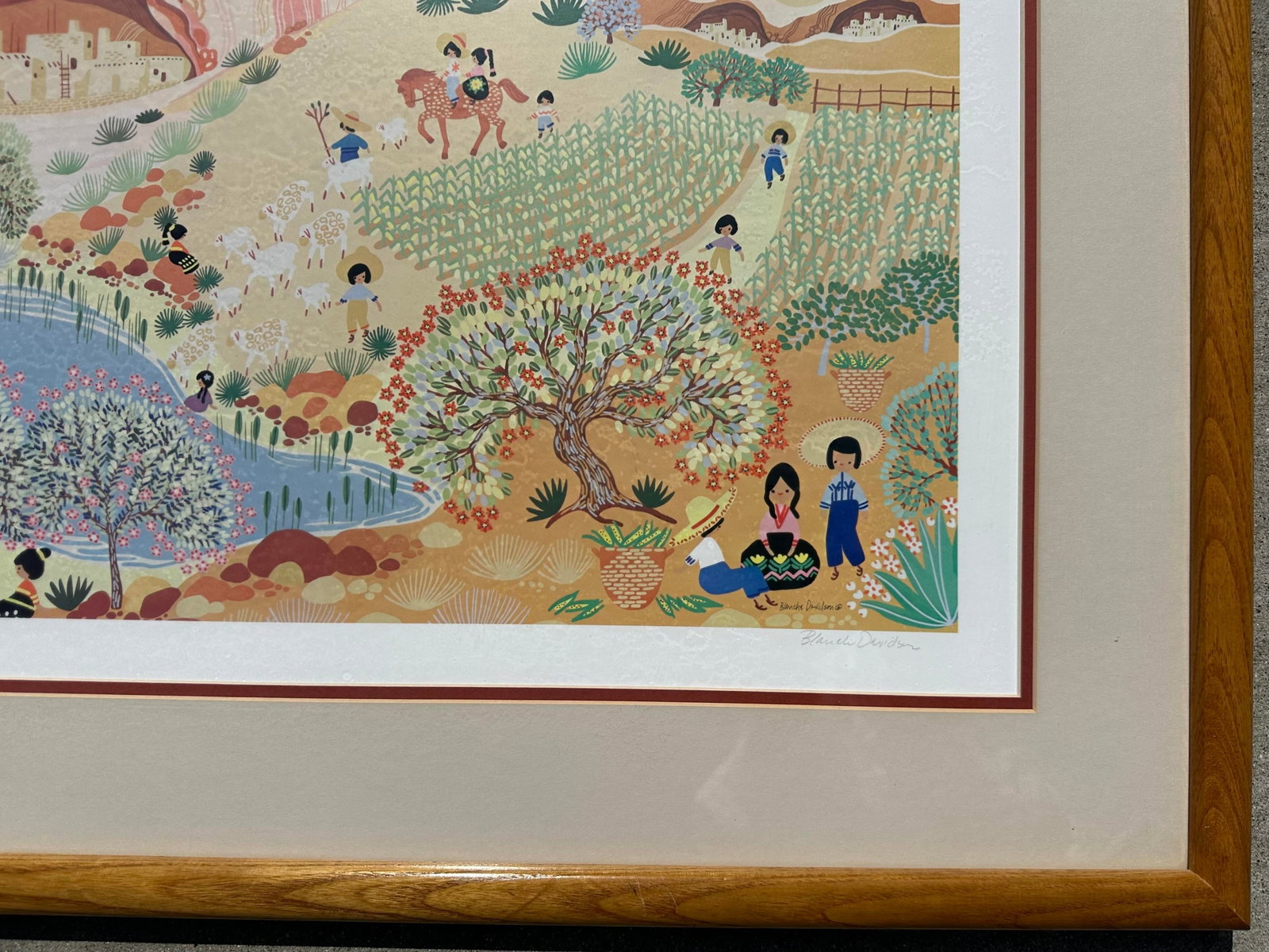 Folk Art Original Blanche Davidson Framed Signed Limited Edition Lithograph - 6