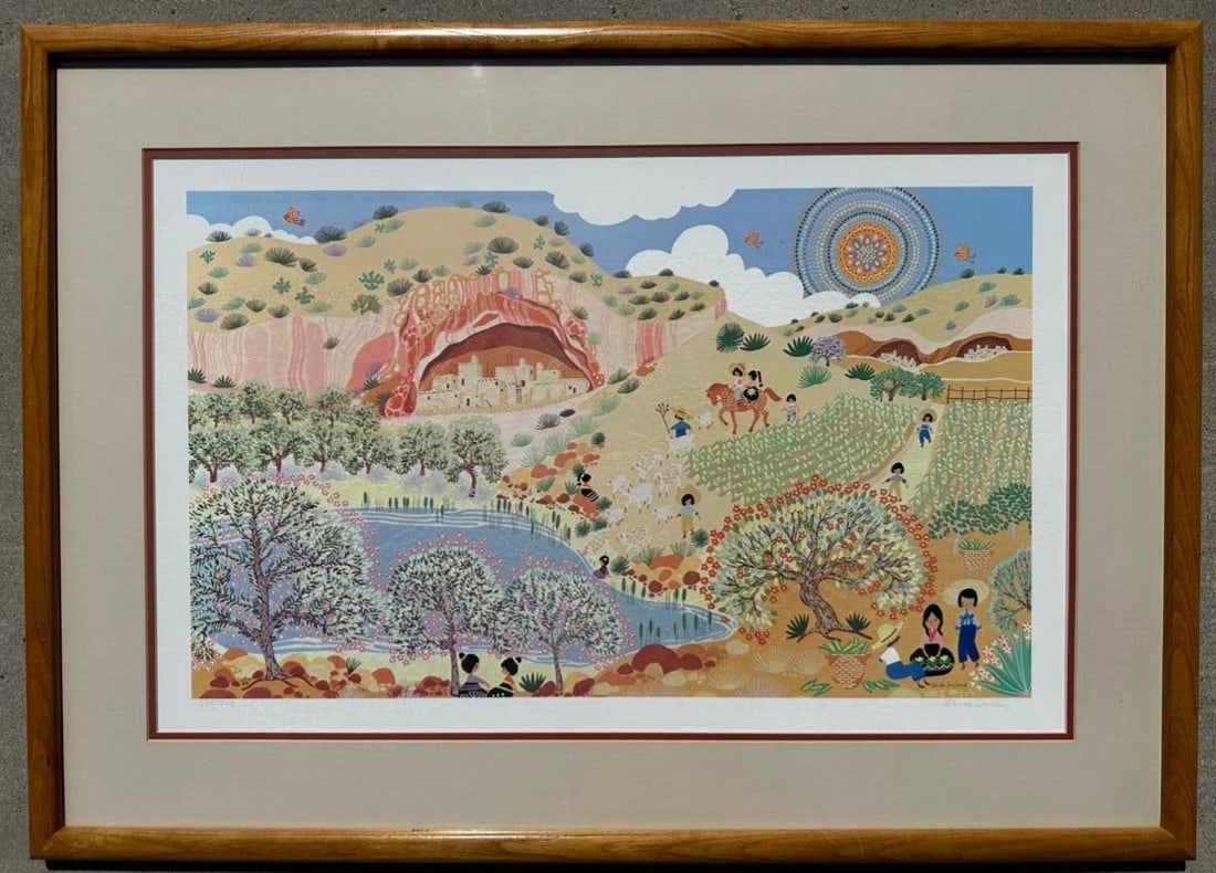Folk Art Original Blanche Davidson Framed Signed Limited Edition Lithograph - 7