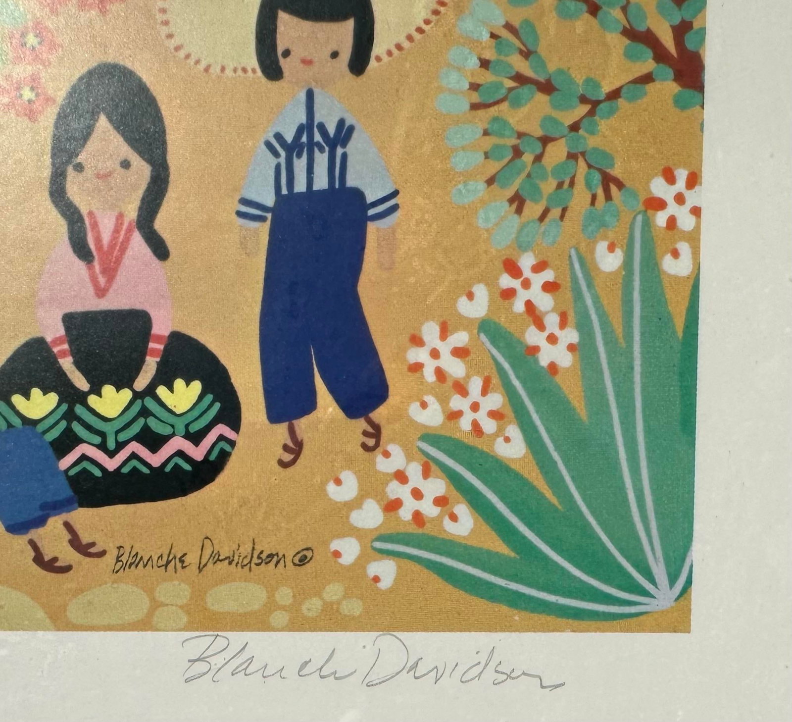 Folk Art Original Blanche Davidson Framed Signed Limited Edition Lithograph - 8