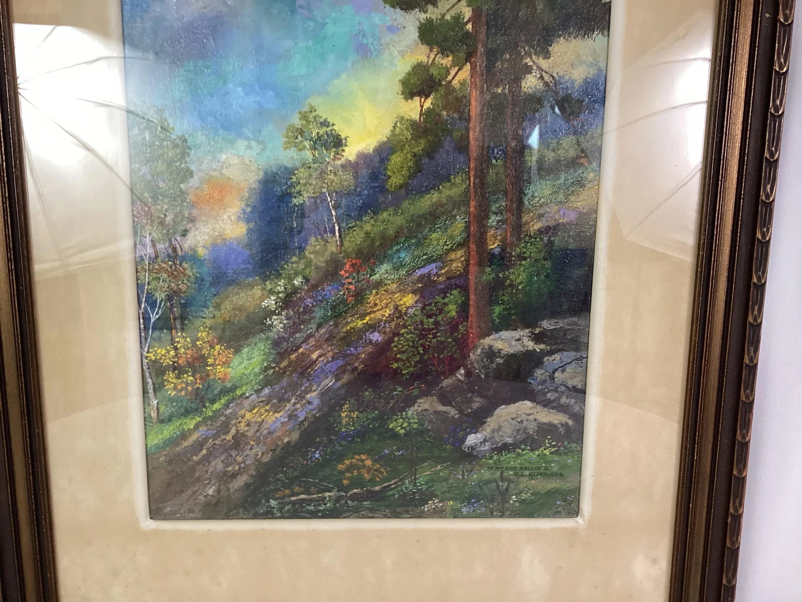 C L Kling-California Impressionistic-Oil on Board-Signed and Dated 1924-, Framed - 2