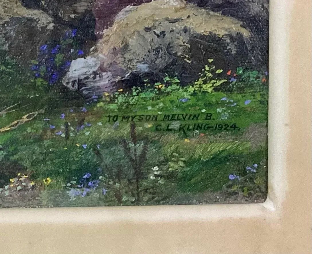 C L Kling-California Impressionistic-Oil on Board-Signed and Dated 1924-, Framed - 6