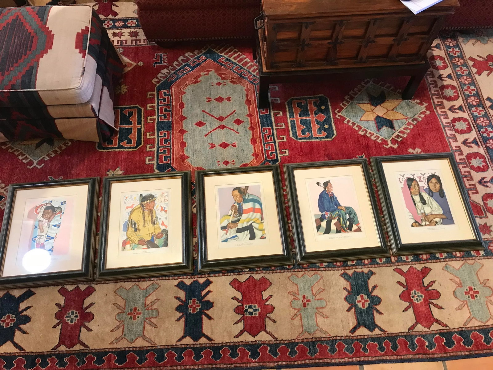 1940s Set of Five Harvey House Native American Prints, Framed - 2
