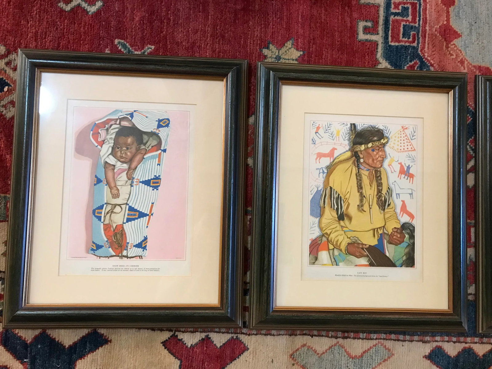 1940s Set of Five Harvey House Native American Prints, Framed - 3