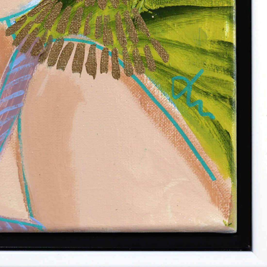 Miss Priss Palms 4 - Colorful Abstract Figurative Portrait Painting Original Artwork by Lindsey McCo - 5