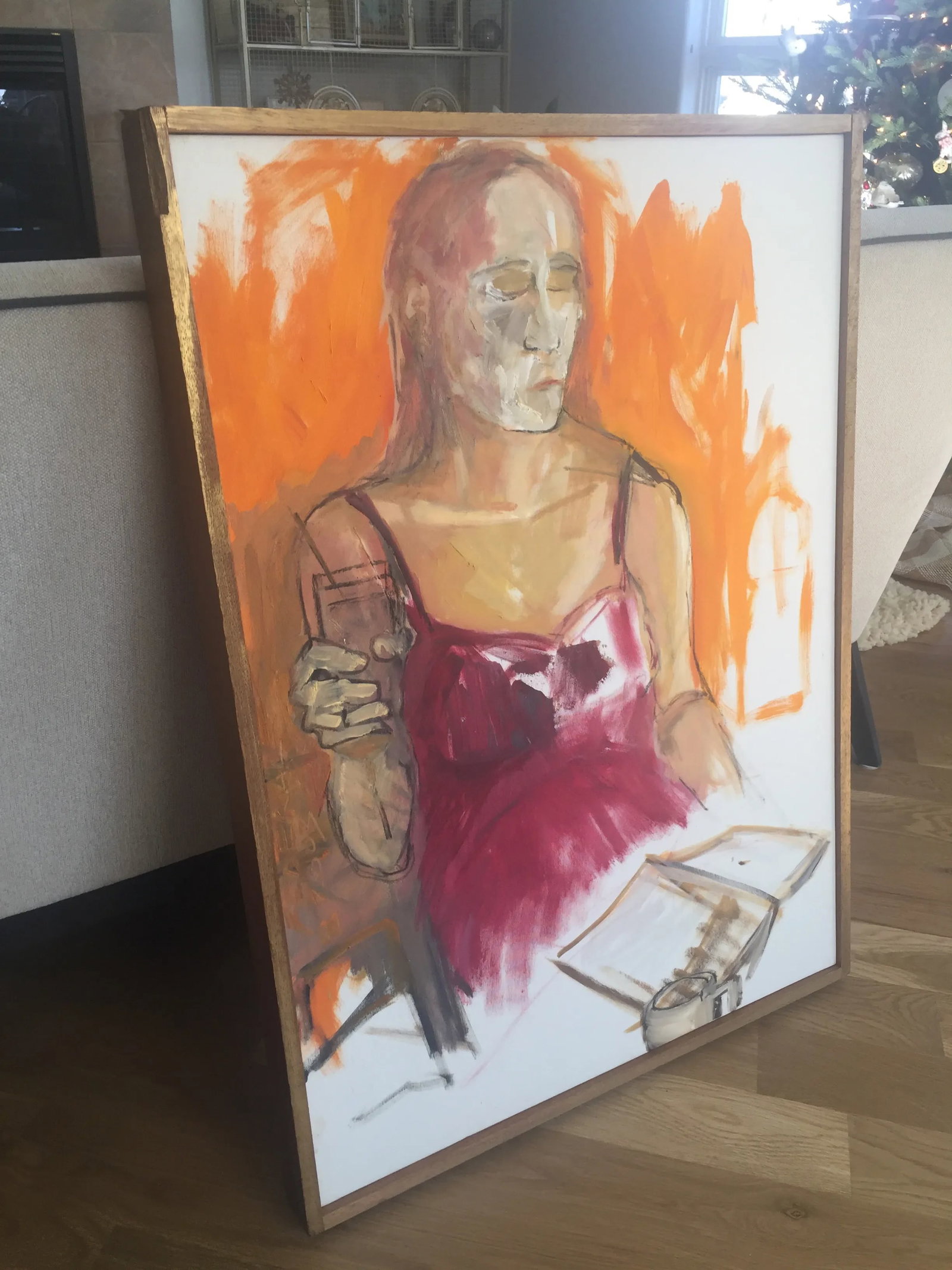 Contemporary Abstract Figurative Portrait Oil Painting, Framed - 2