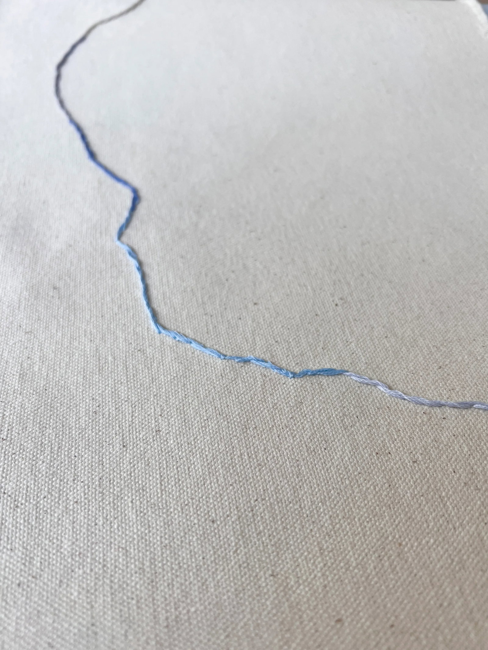 Original Embroidery Art | Minimalist Embroidery Art on Canvas, Abstract Map of Laurel Canyon Blvd Lo - 3