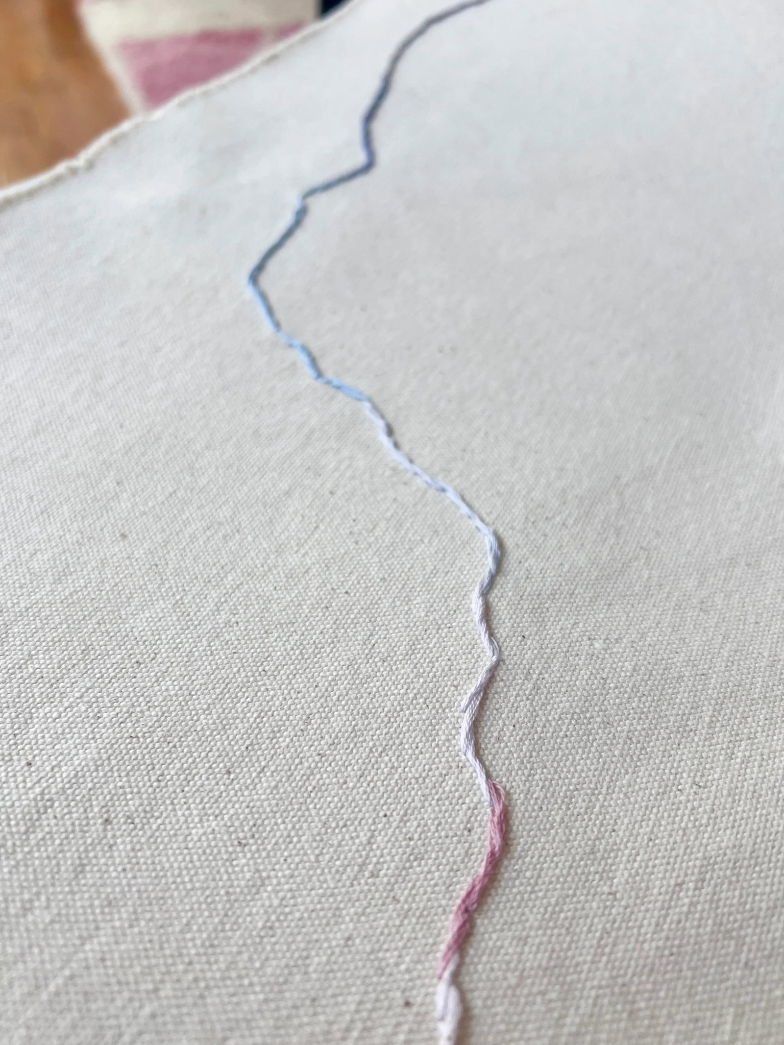 Original Embroidery Art | Minimalist Embroidery Art on Canvas, Abstract Map of Laurel Canyon Blvd Lo - 4