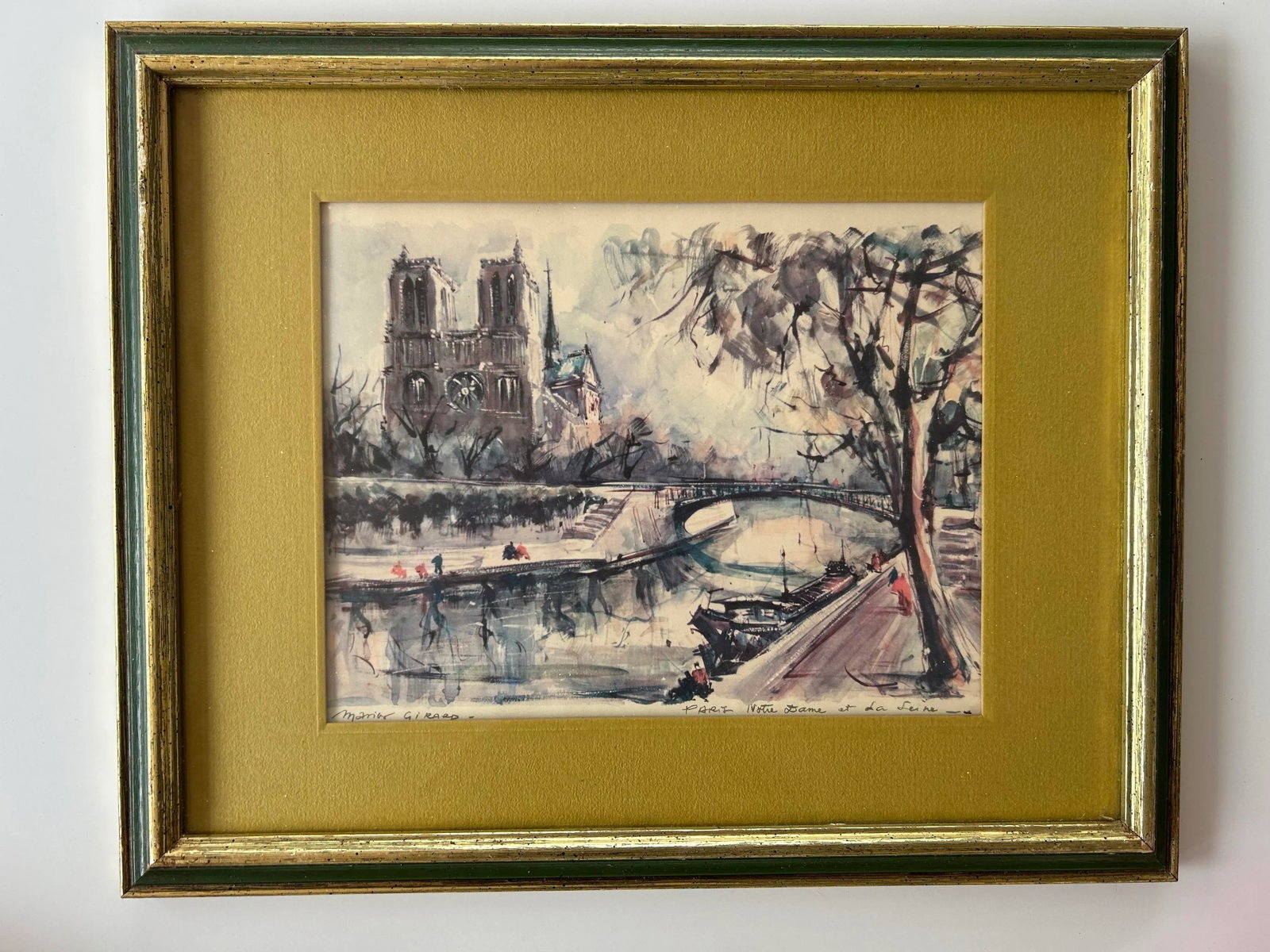 Mid 20th Century Vintage Framed Trio of Parisian Prints by Marius Girard - 2