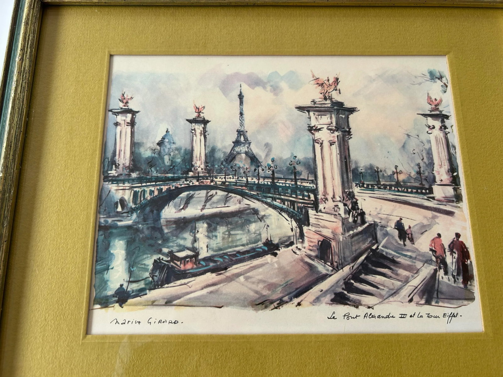 Mid 20th Century Vintage Framed Trio of Parisian Prints by Marius Girard - 4
