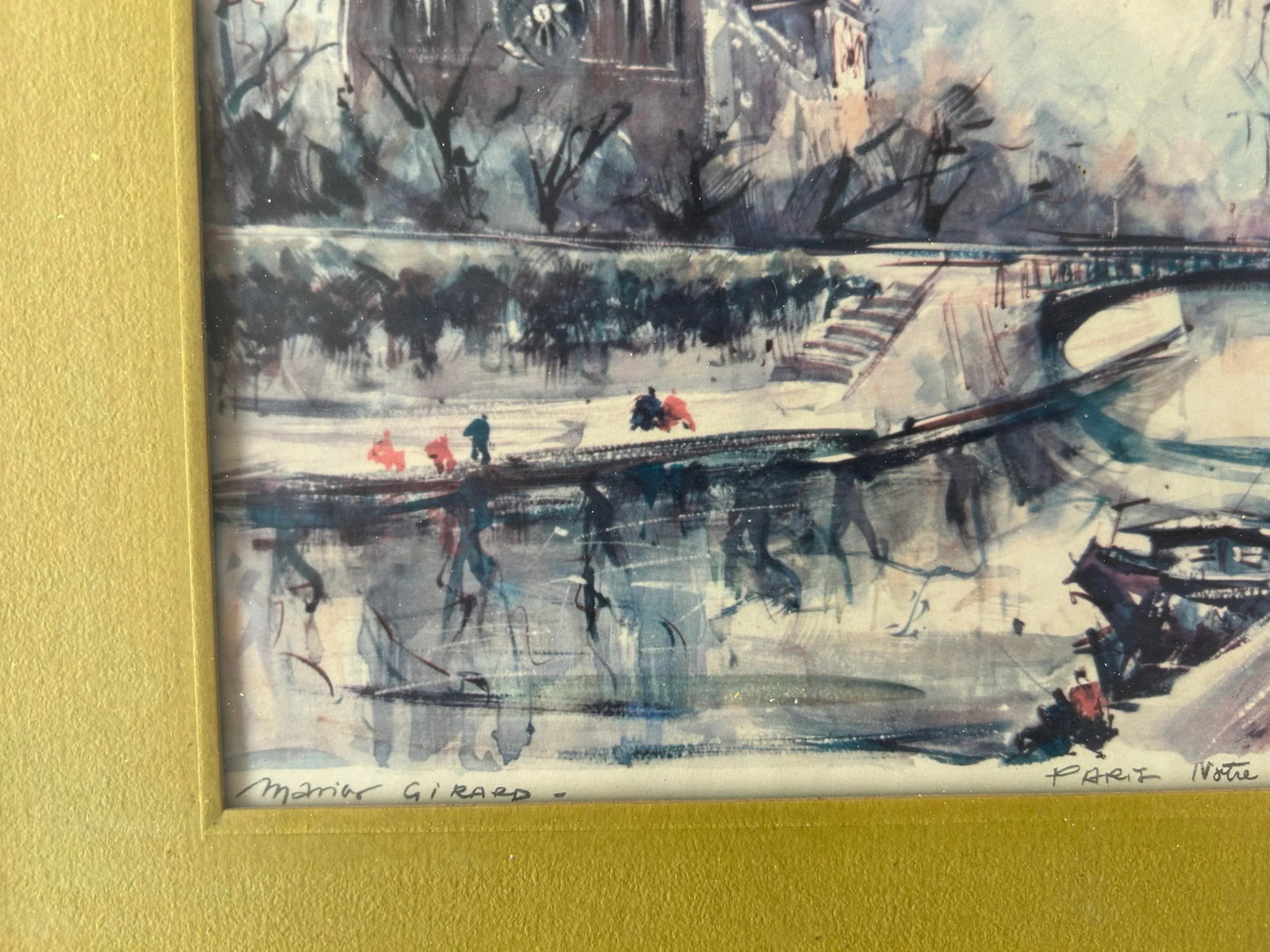 Mid 20th Century Vintage Framed Trio of Parisian Prints by Marius Girard - 7