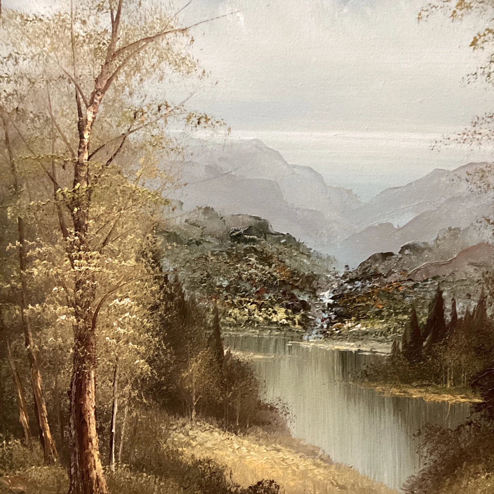 Mid 20th Century Original Landscape Painting on Canvas Framed Artist Signed - 5