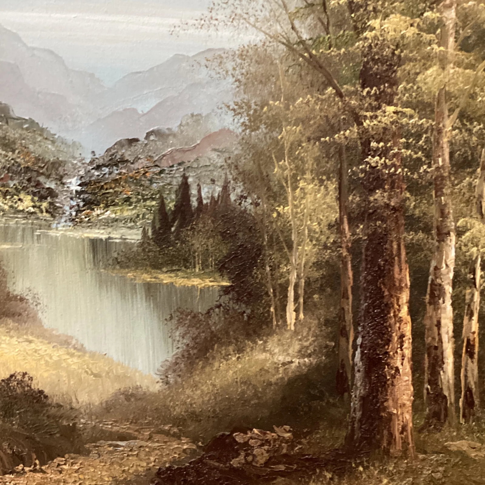 Mid 20th Century Original Landscape Painting on Canvas Framed Artist Signed - 7