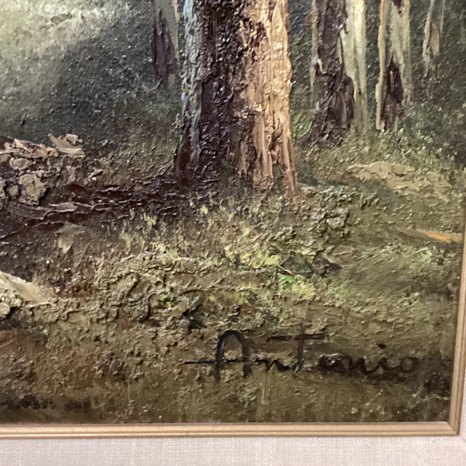 Mid 20th Century Original Landscape Painting on Canvas Framed Artist Signed - 9