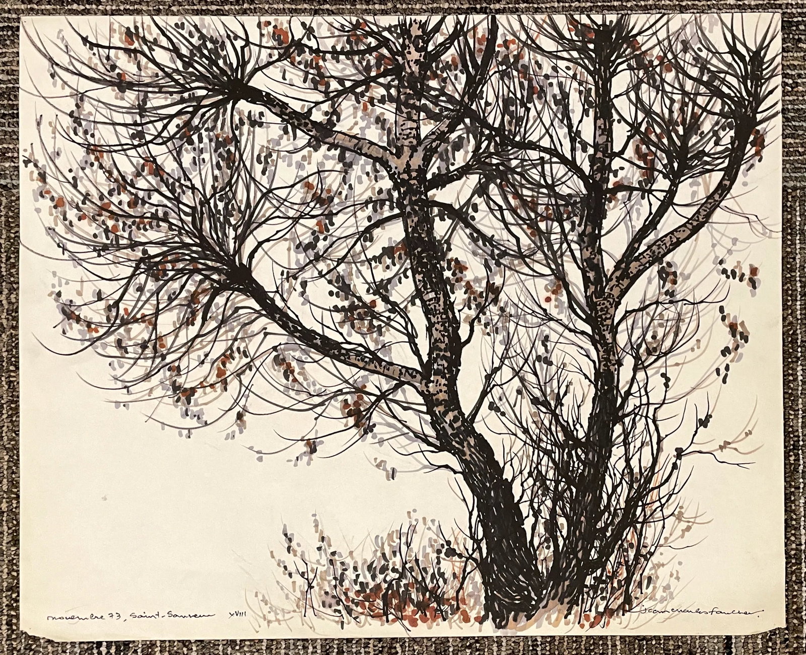 1973 Jean Charles Faucher Quebec Landscape Painting - 4
