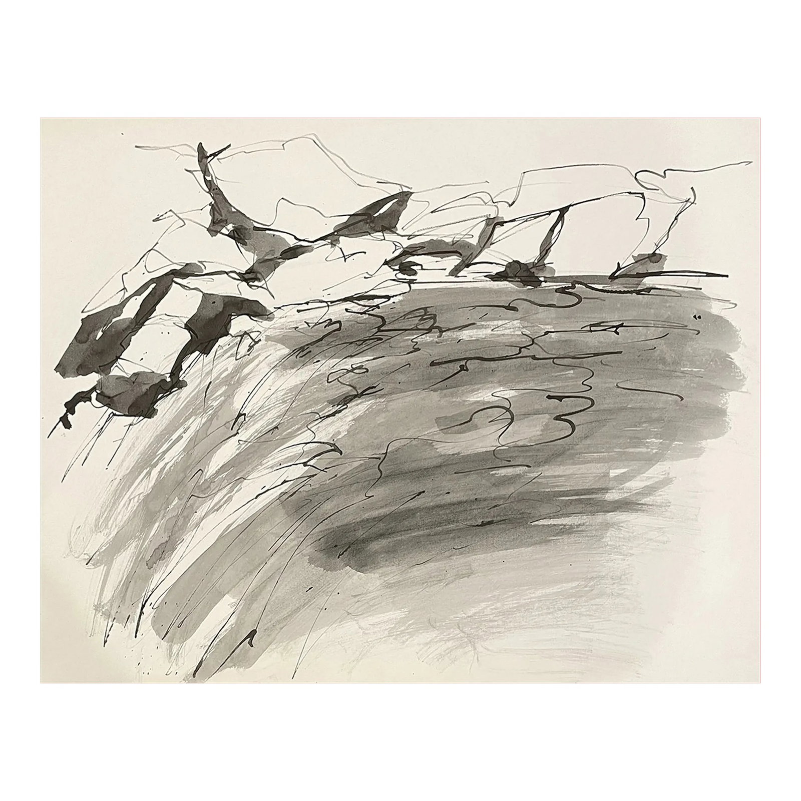 1965 Neil Meitzler Granite Falls Washington Painting: Painting of Granite Falls in Washington State from the estate of Northwest School artist Neil Meitzler (1930 - 2009). Watercolor and ink wash en grisaille painting paper, dated and titled lower