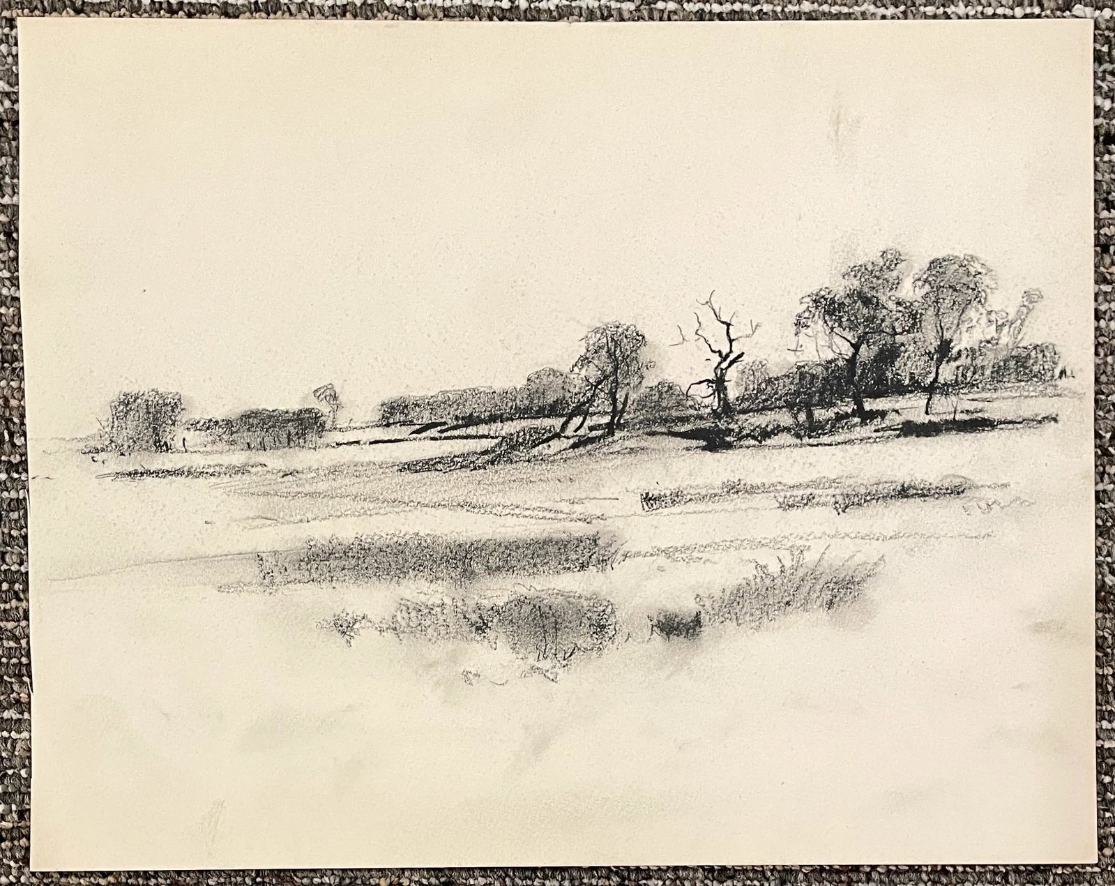 1940s Norma Kent Marsh Landscape Drawing - 2