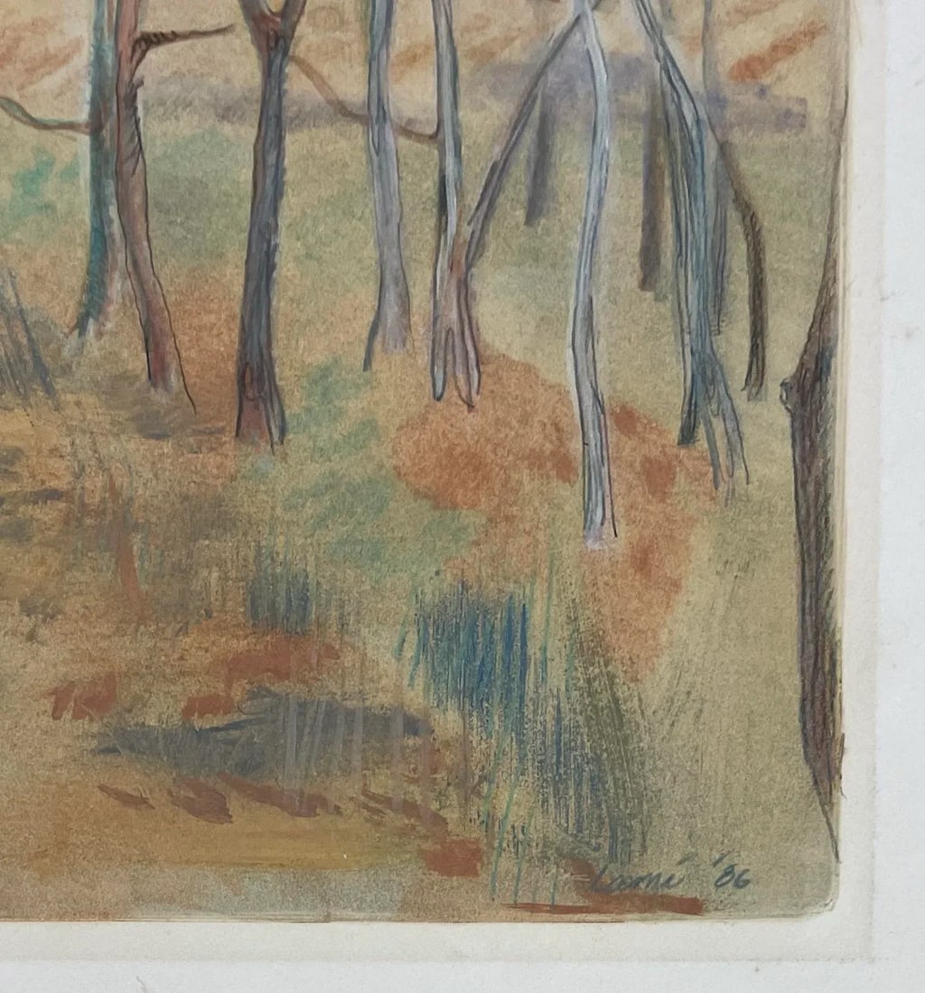1986 Lazy Day Mixed Media Landscape Monoprint by Lami - 3