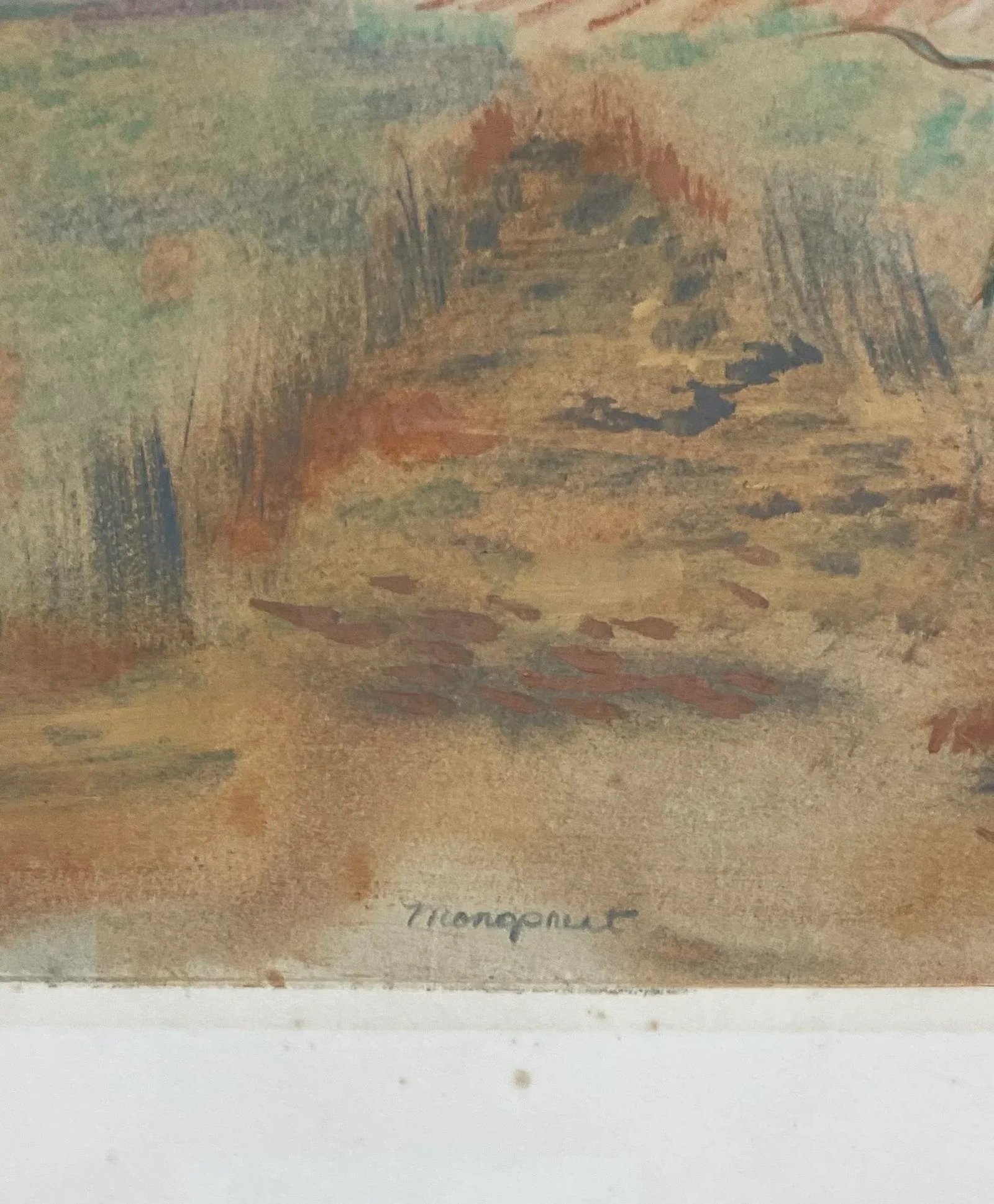 1986 Lazy Day Mixed Media Landscape Monoprint by Lami - 5