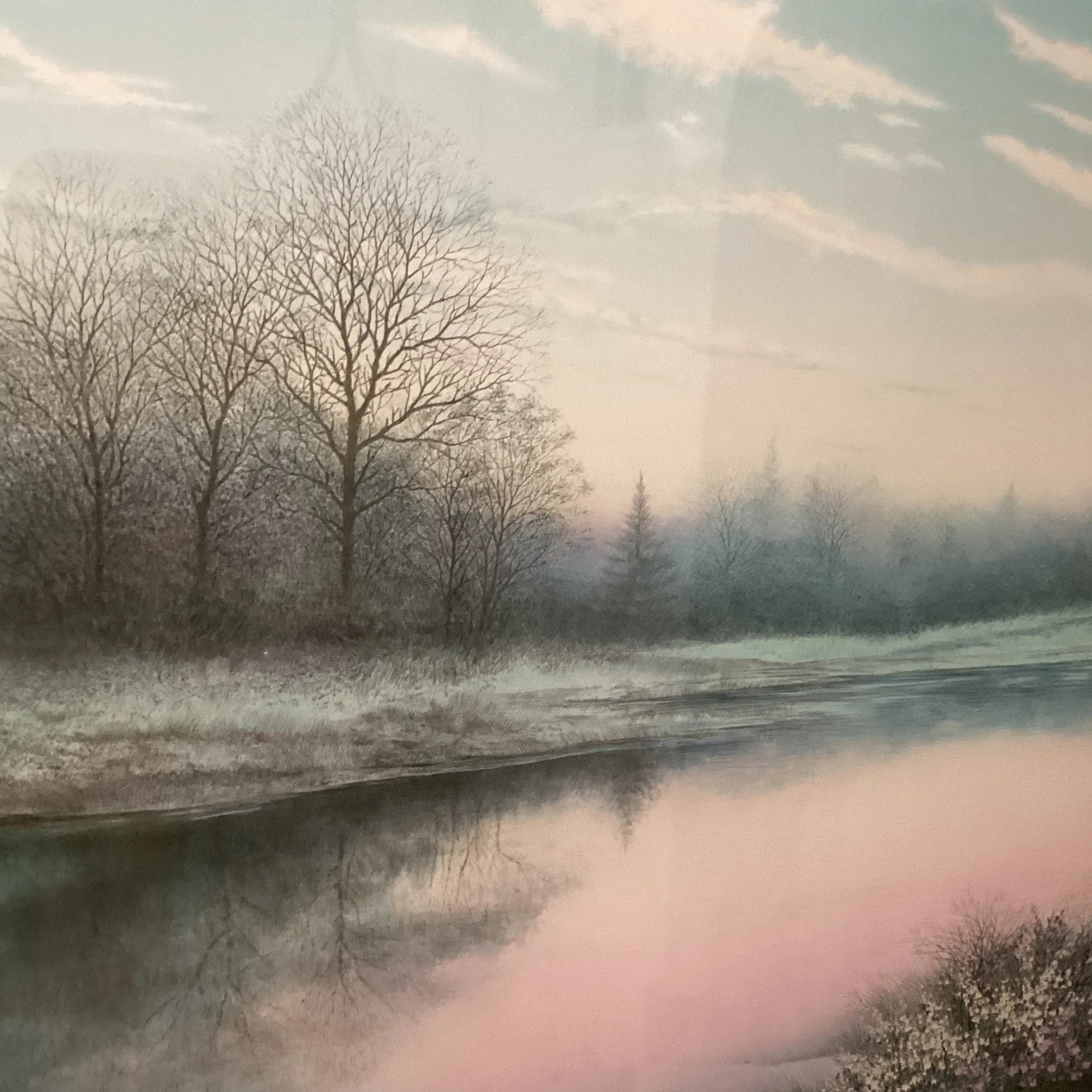 Vintage Original Lithograph Print " Reflection II " by Arnold Alaniz Signed - 10