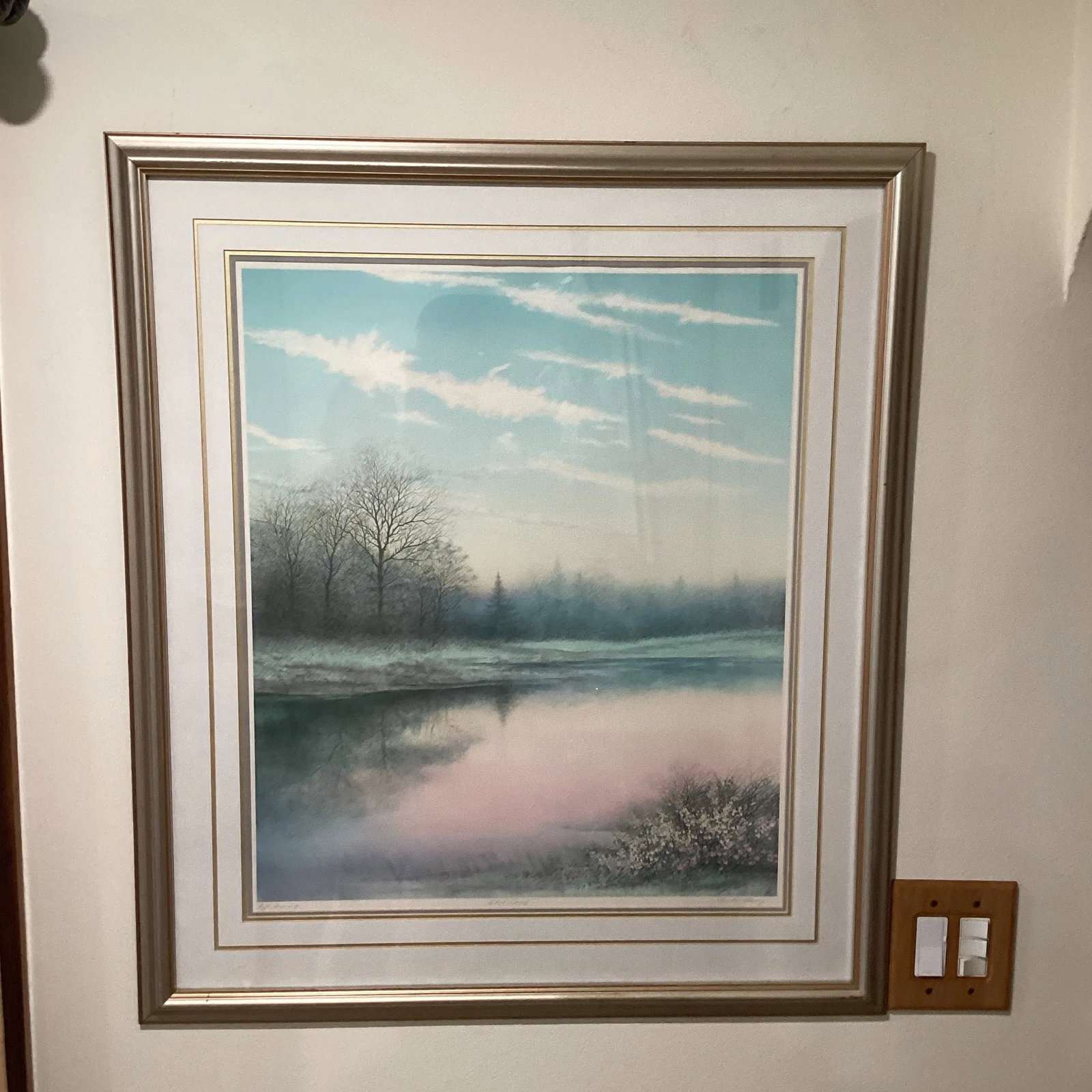 Vintage Original Lithograph Print " Reflection II " by Arnold Alaniz Signed - 12