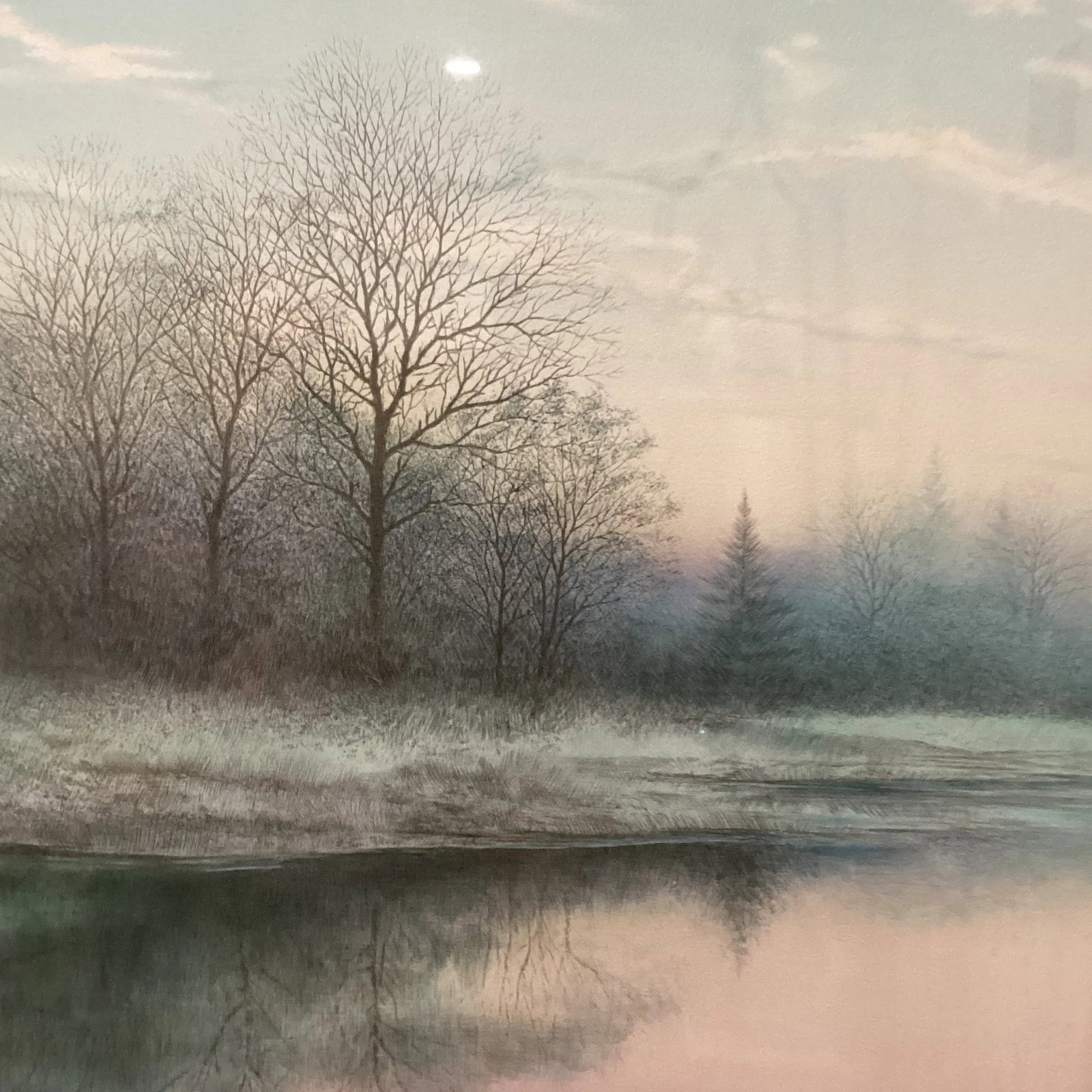 Vintage Original Lithograph Print " Reflection II " by Arnold Alaniz Signed - 3
