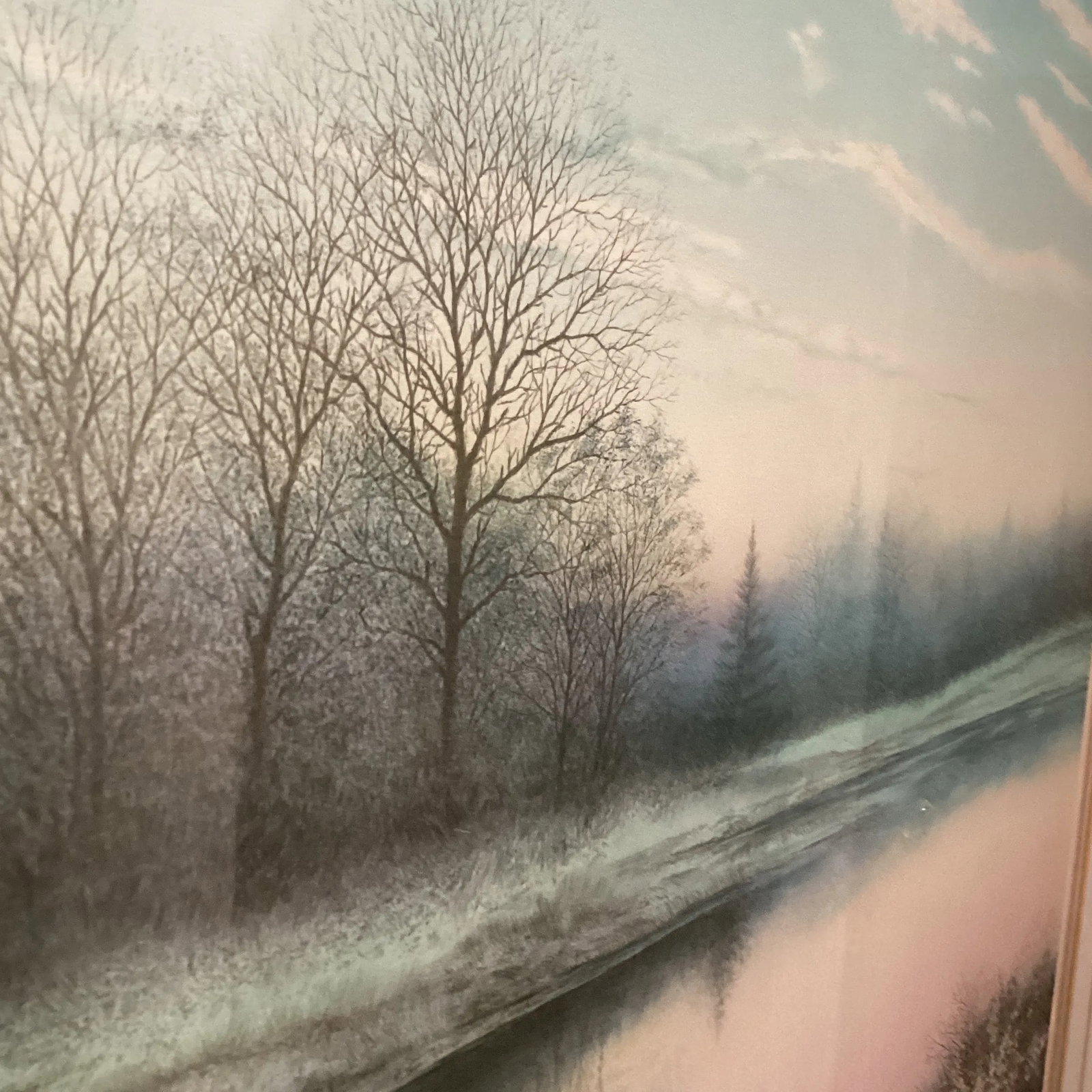 Vintage Original Lithograph Print " Reflection II " by Arnold Alaniz Signed - 4