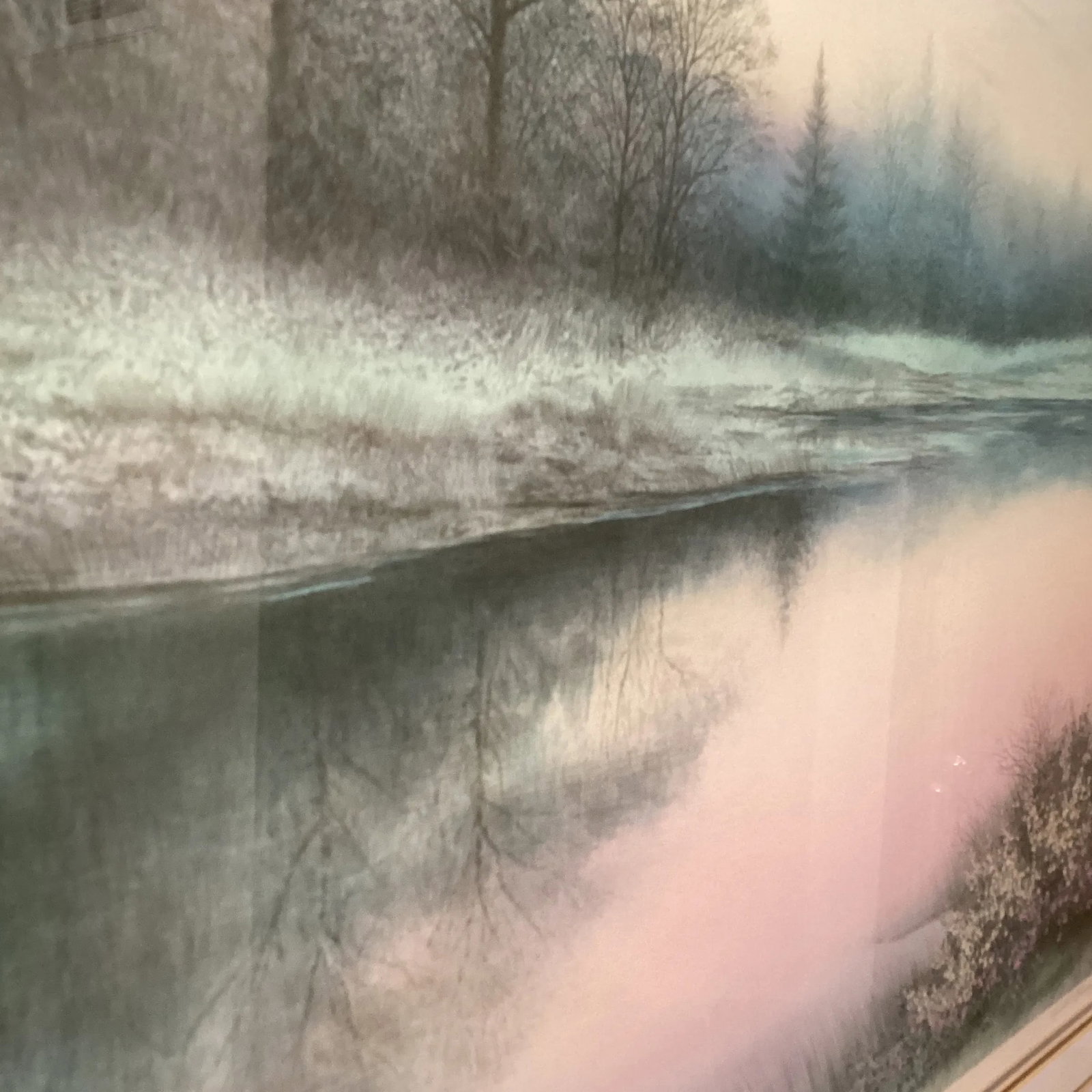 Vintage Original Lithograph Print " Reflection II " by Arnold Alaniz Signed - 5