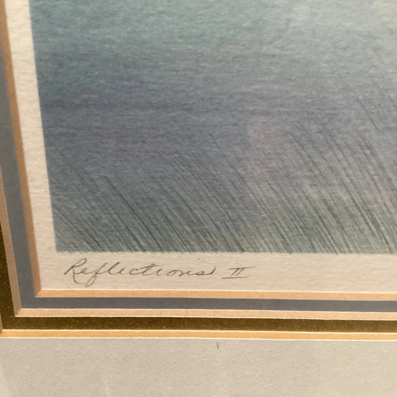 Vintage Original Lithograph Print " Reflection II " by Arnold Alaniz Signed - 7