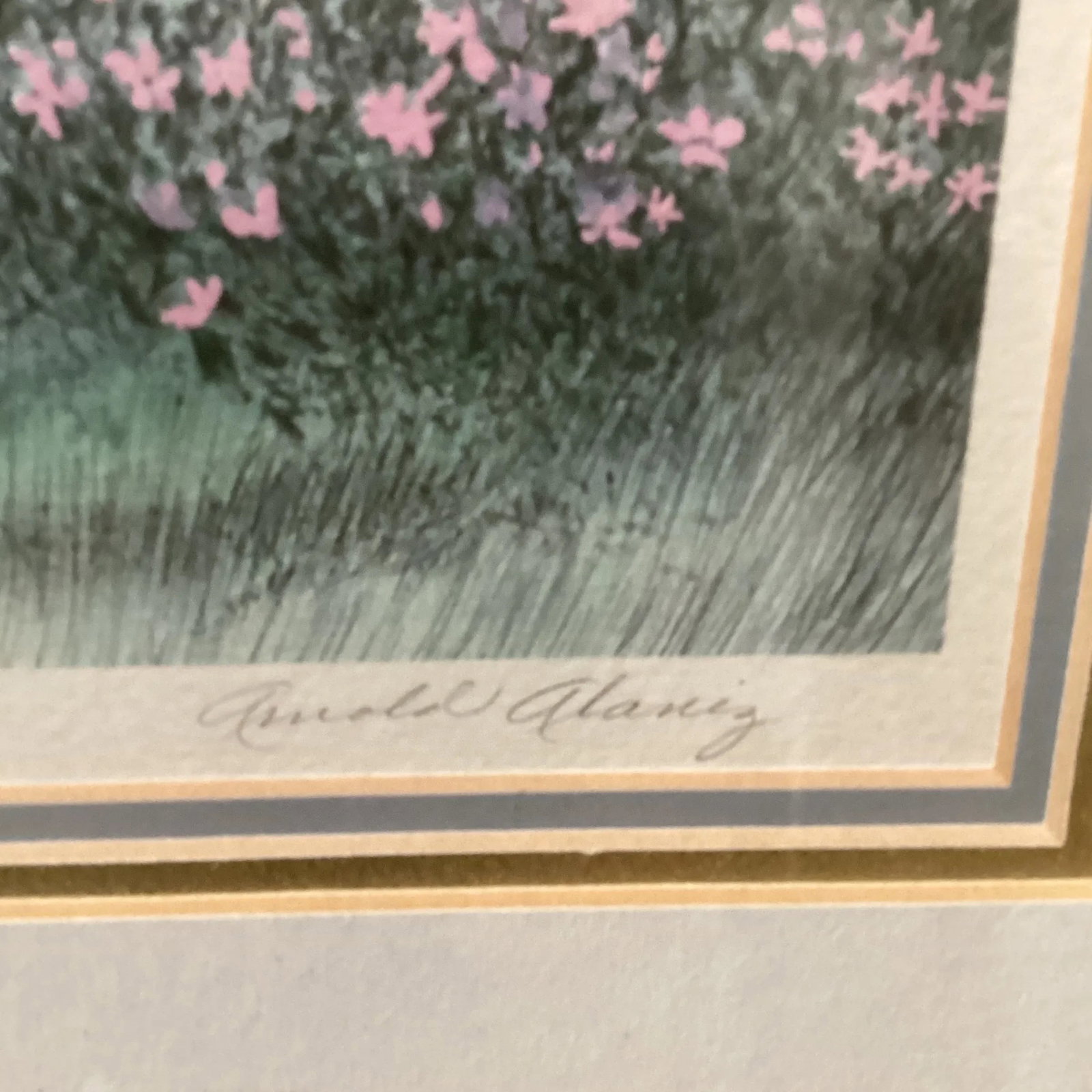 Vintage Original Lithograph Print " Reflection II " by Arnold Alaniz Signed - 9