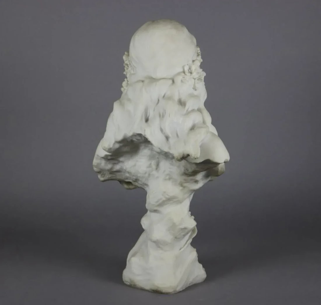 Late 20th Century Art Nouveau 23" Composition Statue Portrait Bust of Le Printemps Spring - 8