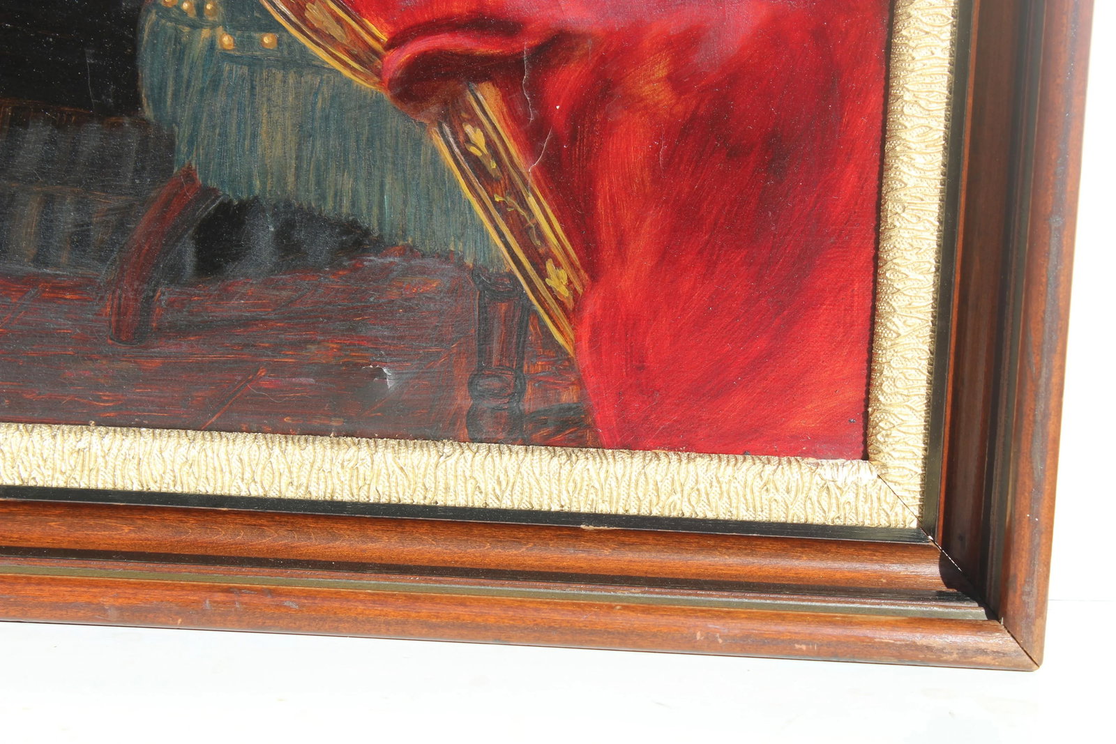 Antique 19 Century Large Oil Painting on Canvas, Female Portrait, Dated 1879, Framed - 9
