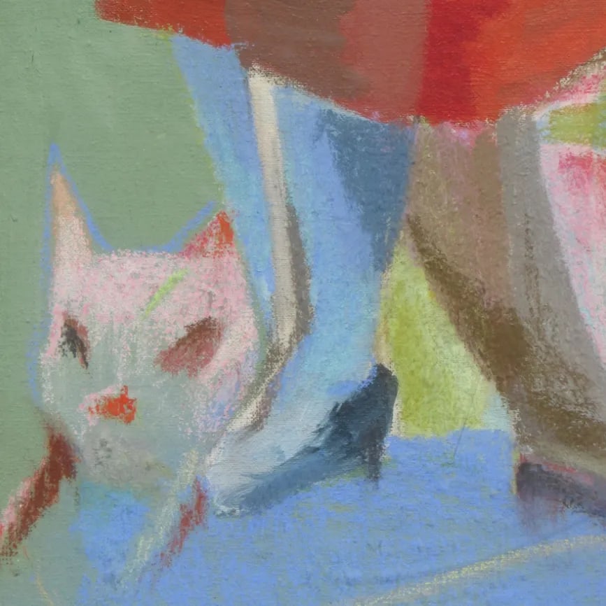 Late 20th Century Modernist Expressionist Style Portrait Acrylic Painting of a Family by Robert Casp - 4