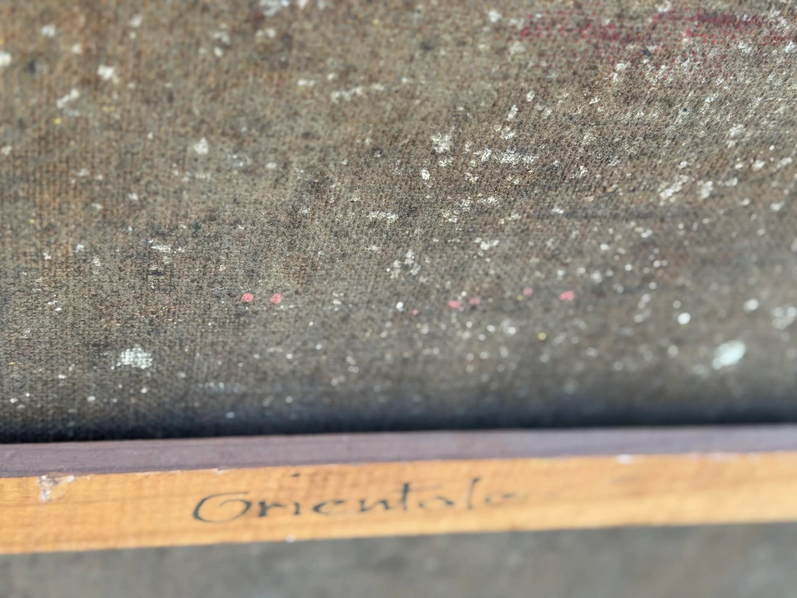 Antique French Oil Painting : 1920's Antique French Oil Painting "Orientale" With Rich, Colorful Tex - 12