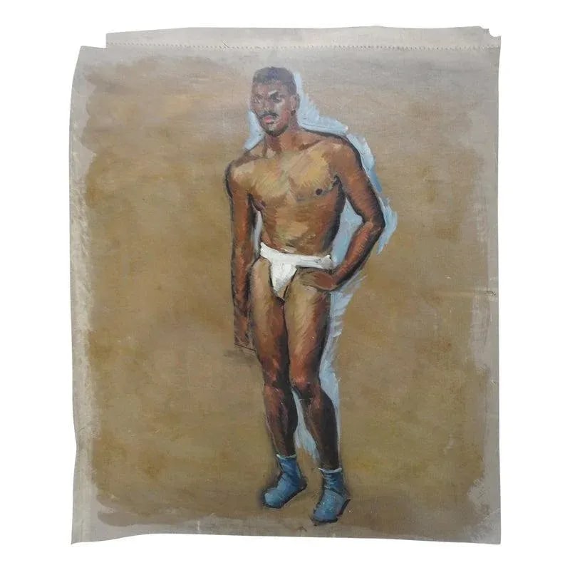 Mid 20th Century Robert Whitmore Oil Painting of Male Model - 5
