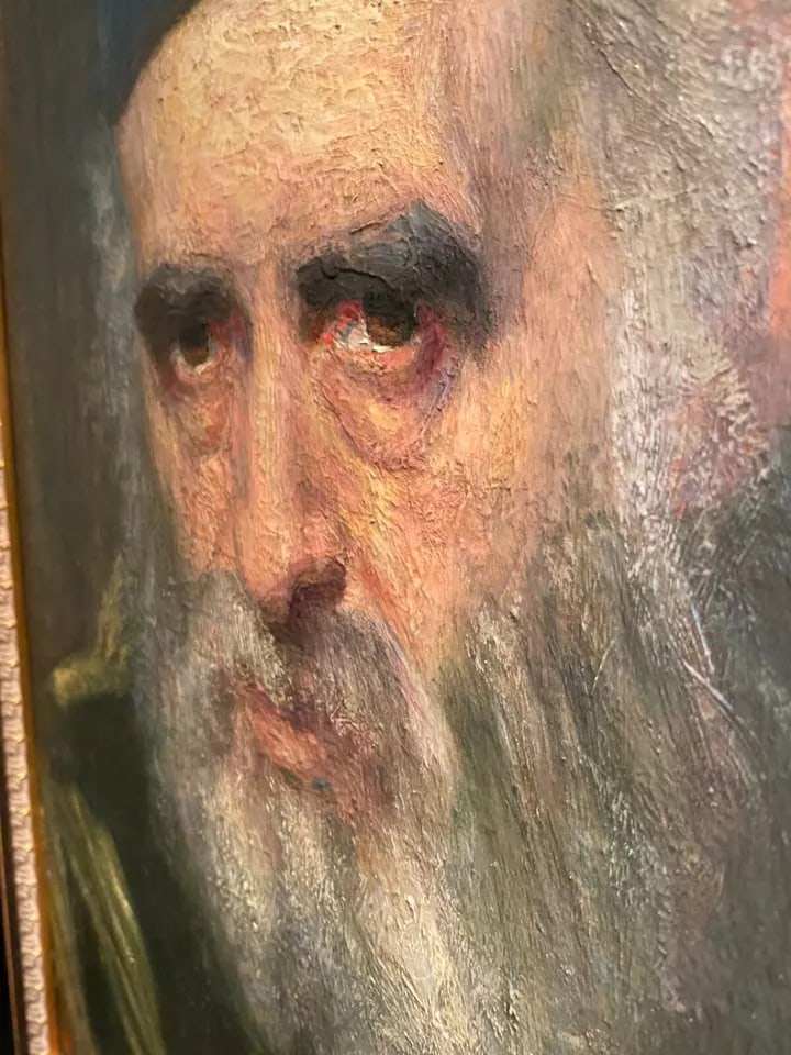 Early 1900s After Maurits De Groot Dutch Portrait of Rabbi Oil Painting - 4