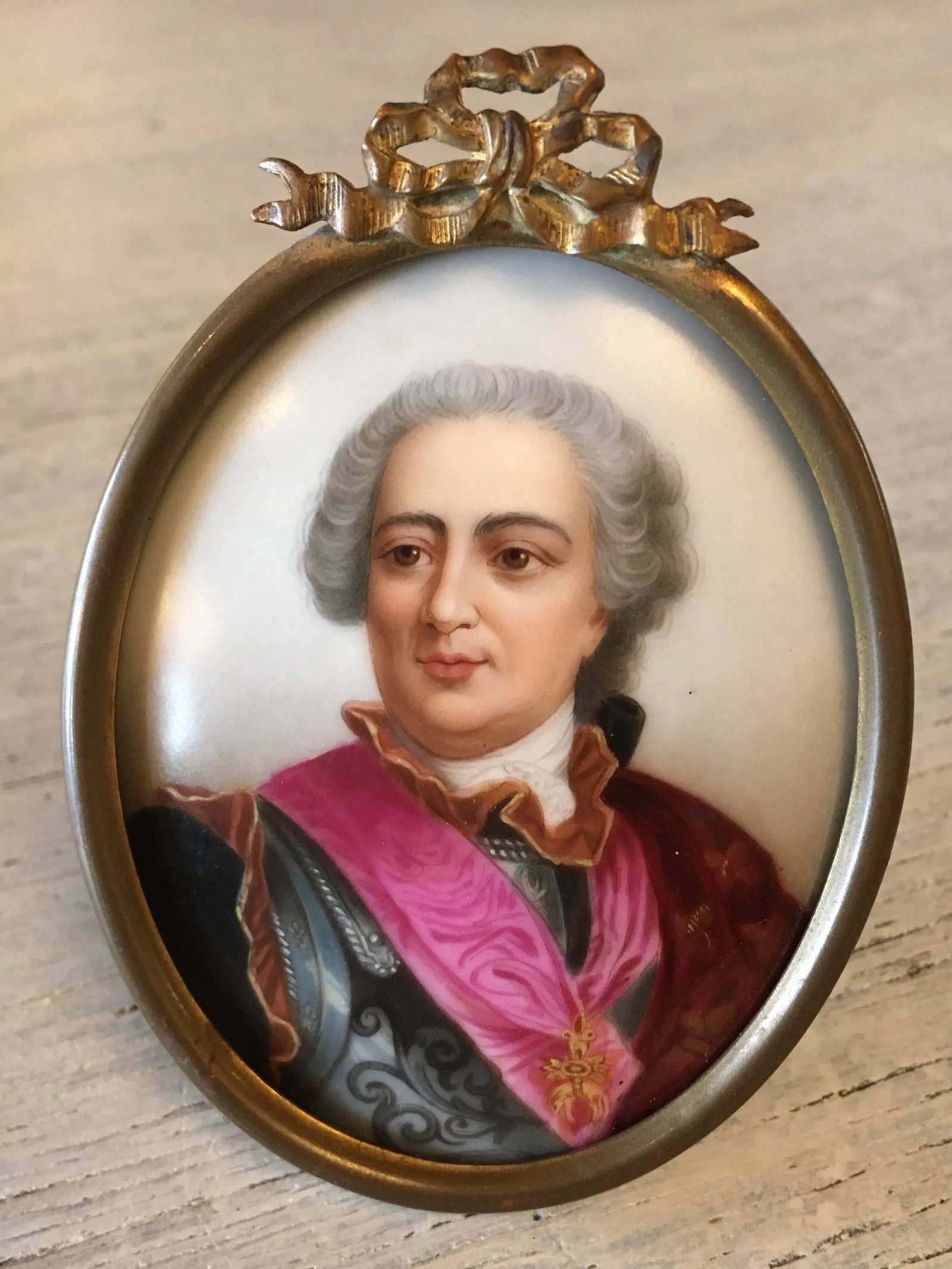 Antique Portrait on Porcelain, Framed - 10