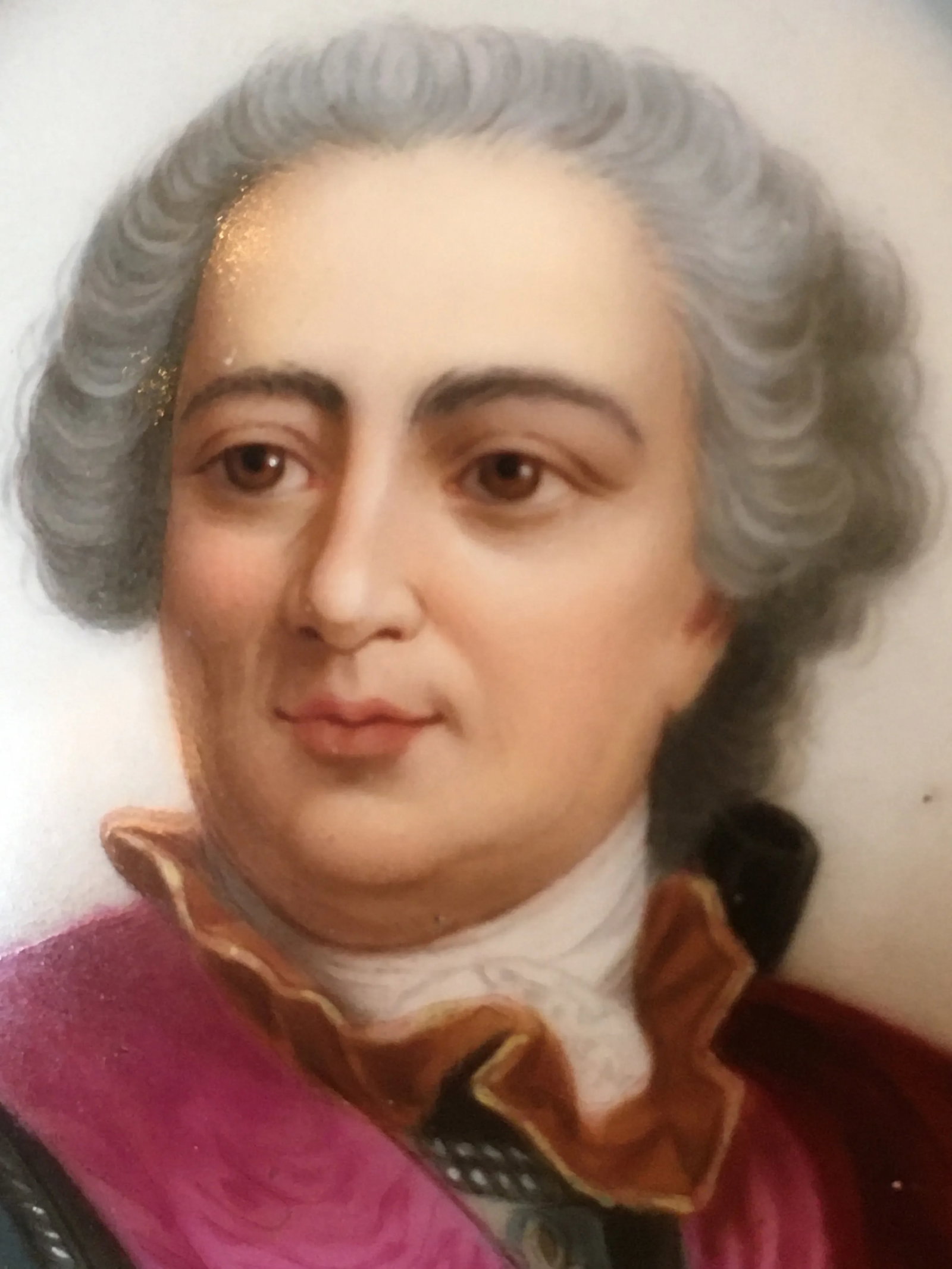 Antique Portrait on Porcelain, Framed - 3