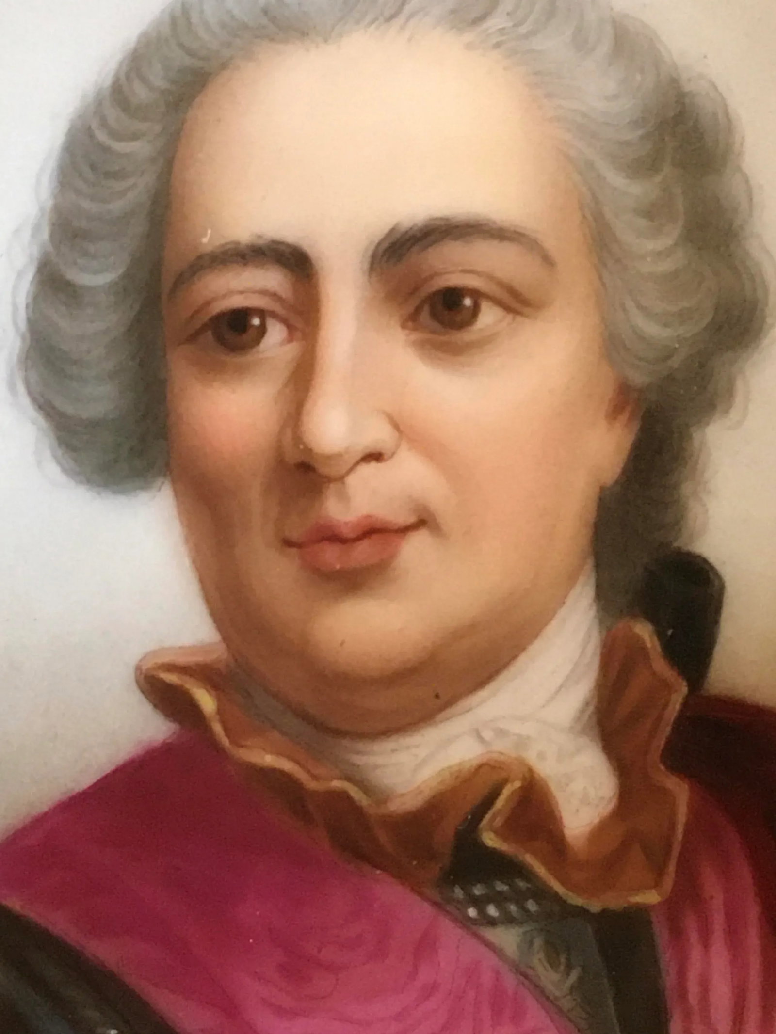 Antique Portrait on Porcelain, Framed - 4