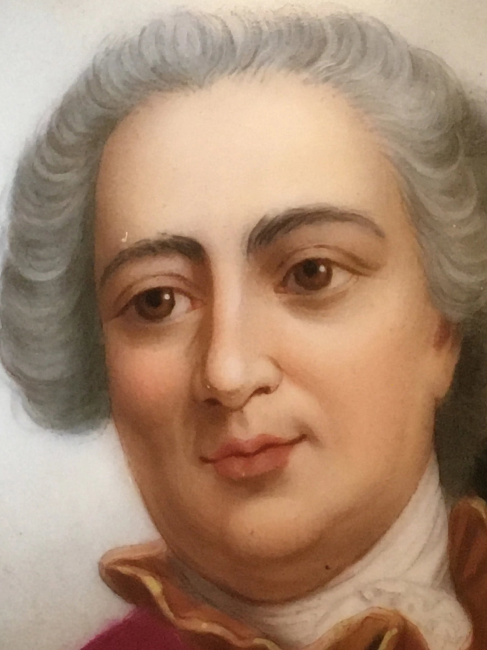 Antique Portrait on Porcelain, Framed - 5