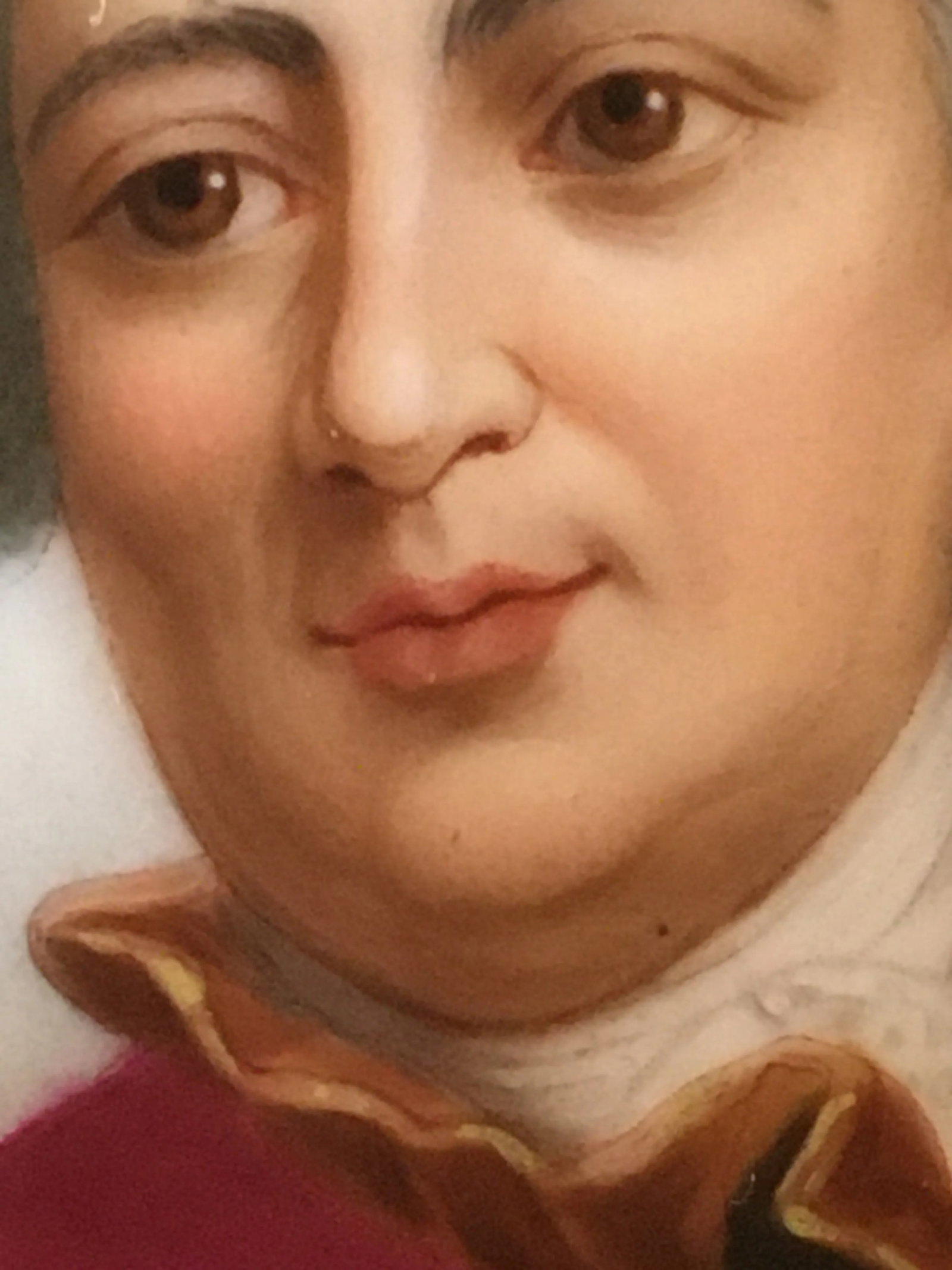 Antique Portrait on Porcelain, Framed - 6