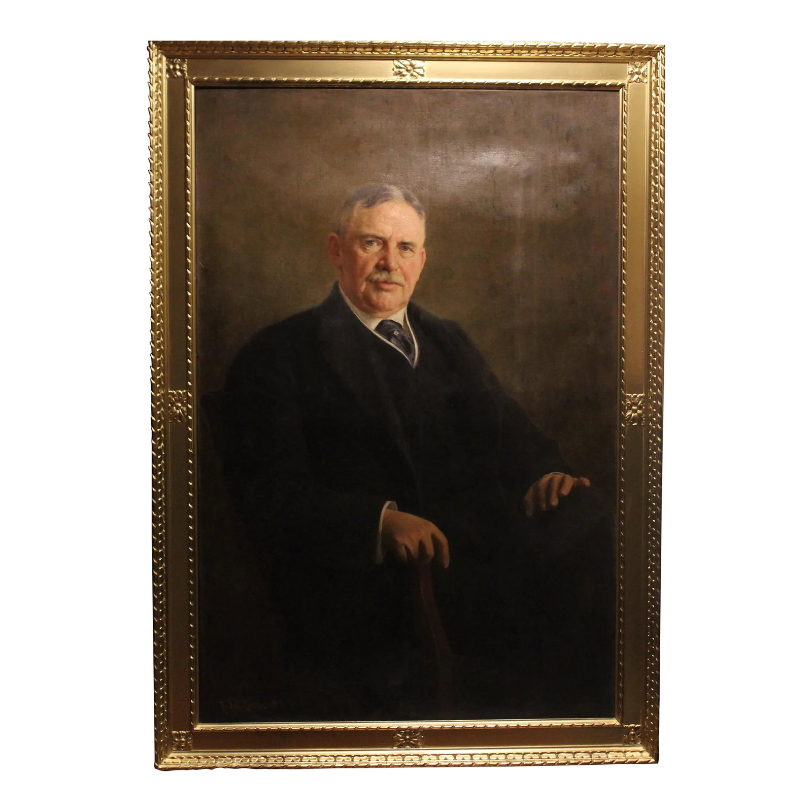 Listed German Artist Fedor Encke (1851-1936) Antique 1913 Oil Painting Portrait: This exceptional original antique oil portrait on canvas by internationally collected German portrait master Fedor Encke (1851-1926) represents the artist at the height of his mature career. Painted i