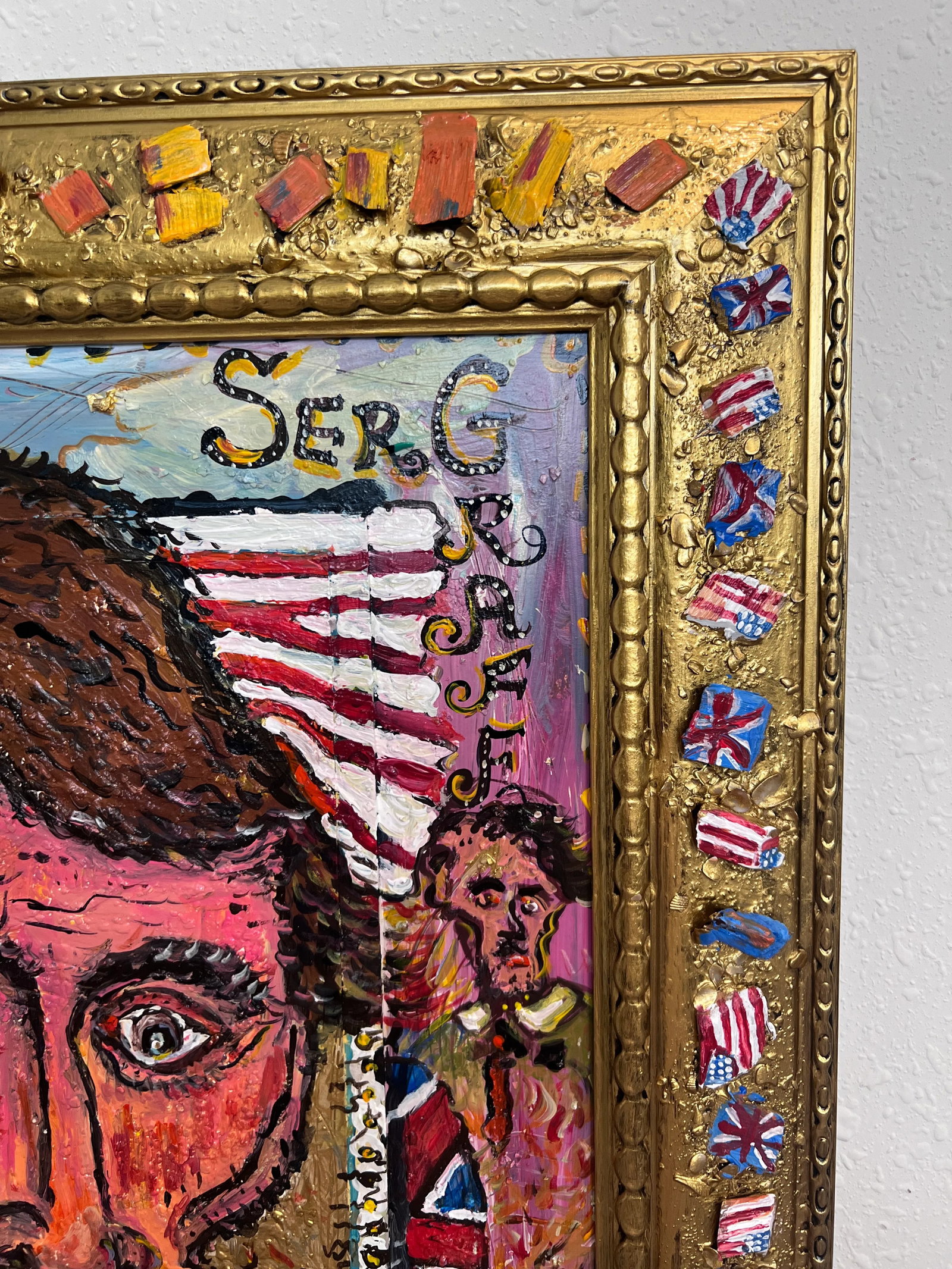Textured Painting on Canvas by Serg Graff "Portrait of Abraham Lincoln", Coa, Framed - 5