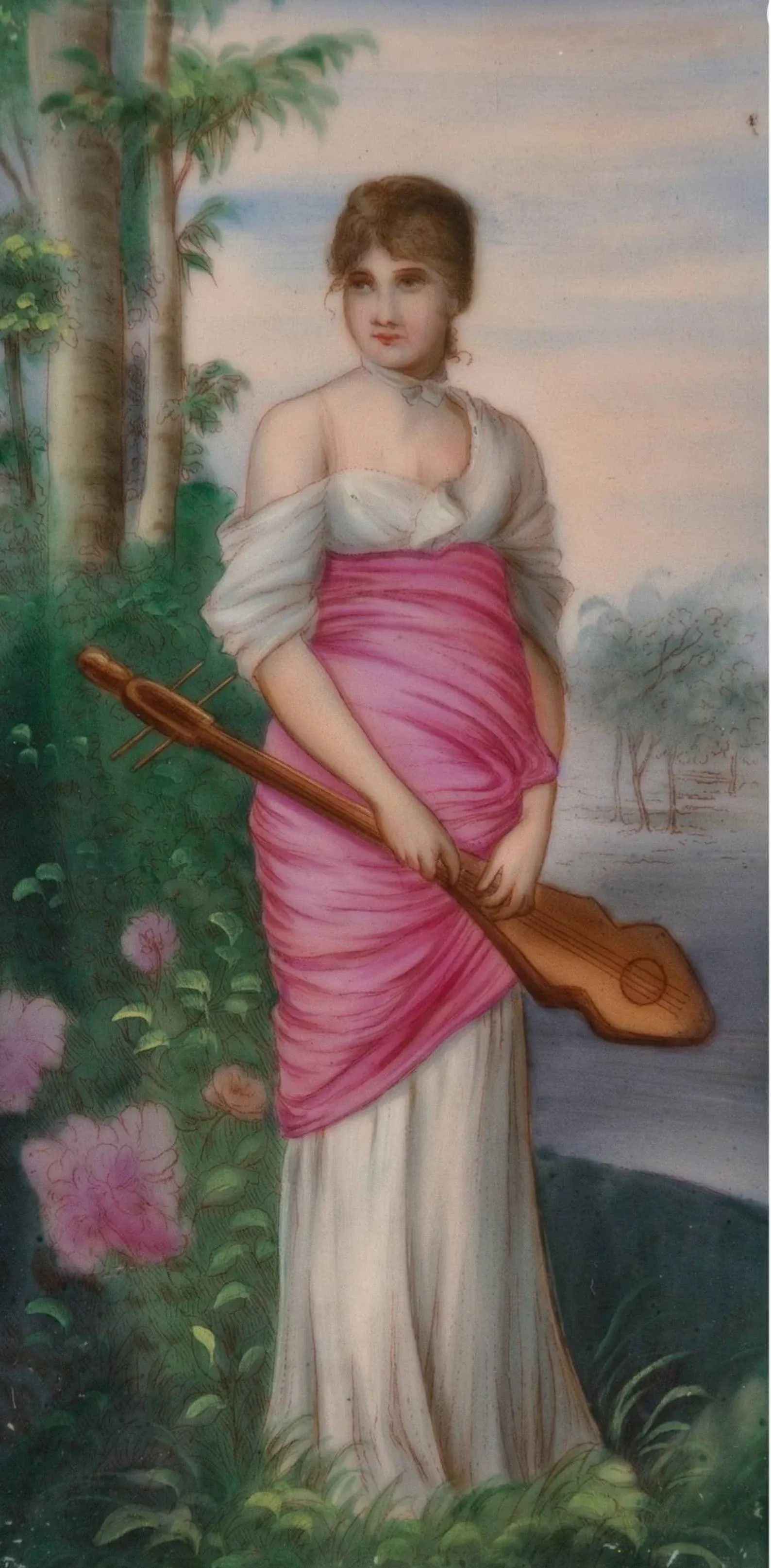 19th Century Kpm Berlin Painted Porcelain Plaque With Giltwood Frame - 2