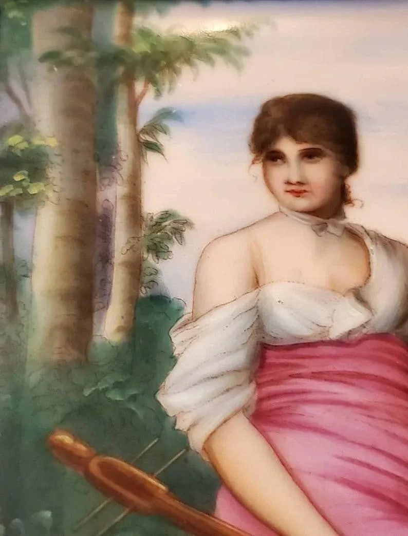 19th Century Kpm Berlin Painted Porcelain Plaque With Giltwood Frame - 4