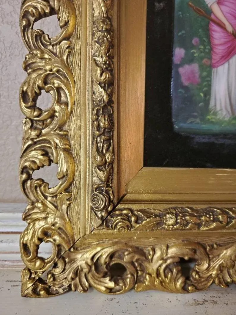 19th Century Kpm Berlin Painted Porcelain Plaque With Giltwood Frame - 5