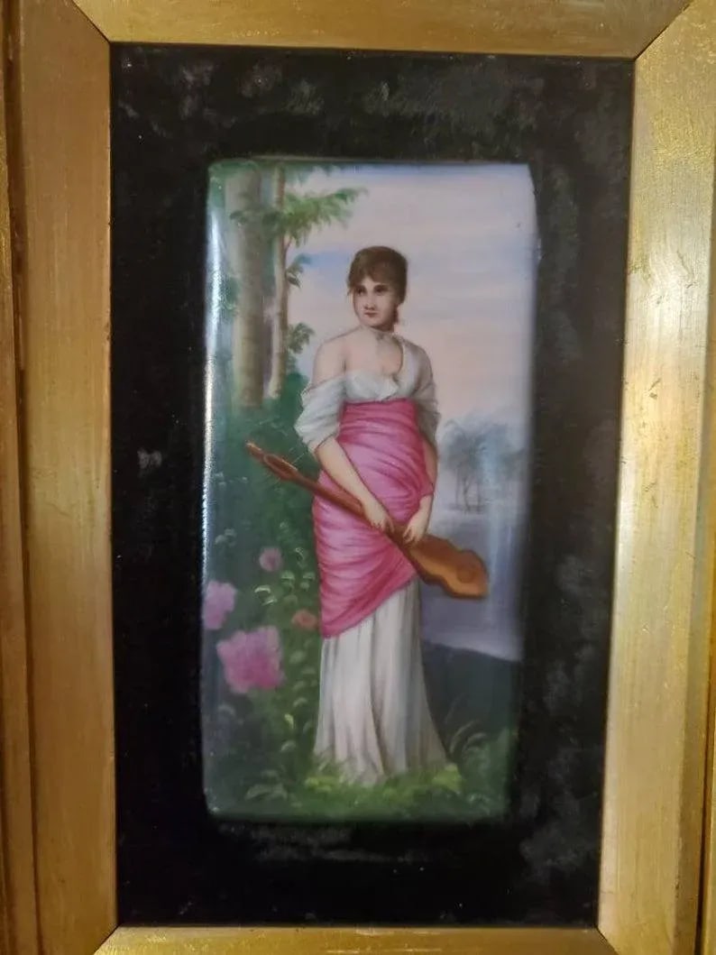 19th Century Kpm Berlin Painted Porcelain Plaque With Giltwood Frame - 8