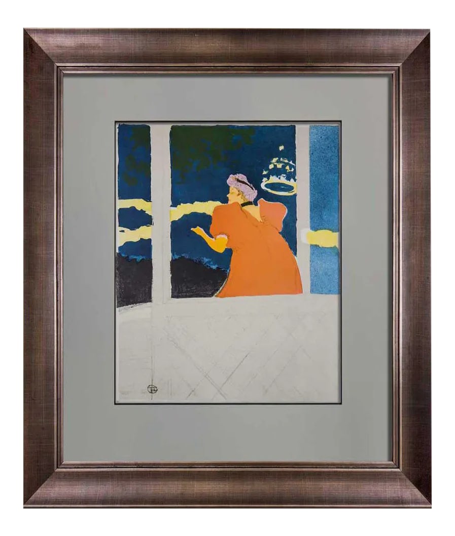 Henri De Toulouse-Lautrec Limited Edition Lithograph with Frame: Limited Edition Lithograph, by Henri de Toulouse-Lautrec, Wove paper. Titled: Aux Ambasadeurs. Size: 43 x 35cm, Frame: 24 x 20in. Signed in the matrix (initials, lower left). Numbered Limited Edition